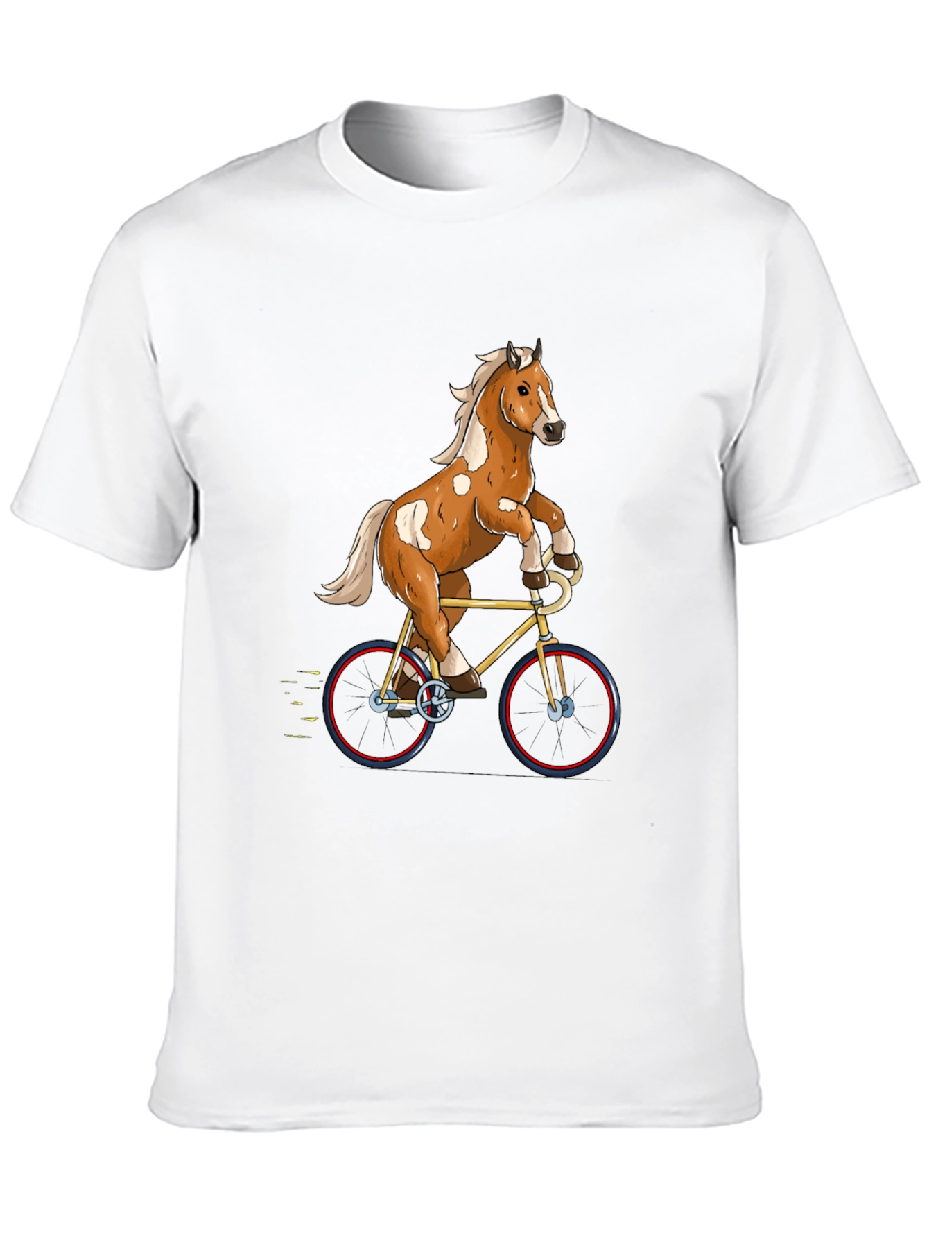 Black Horse Riding Bicycle Graphic Tee view 10