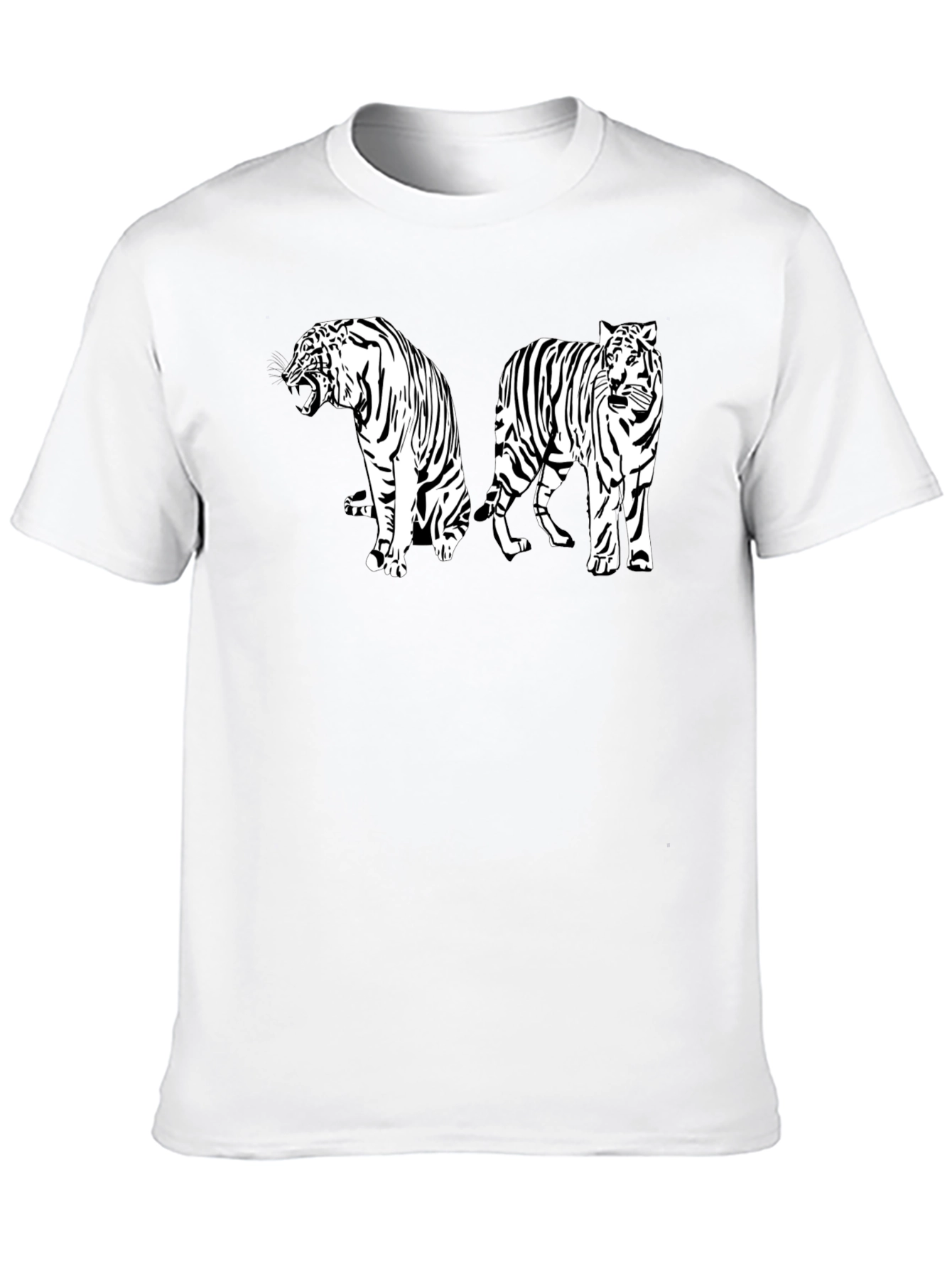 Black Striking Tiger Graphic Tee - Black view 10