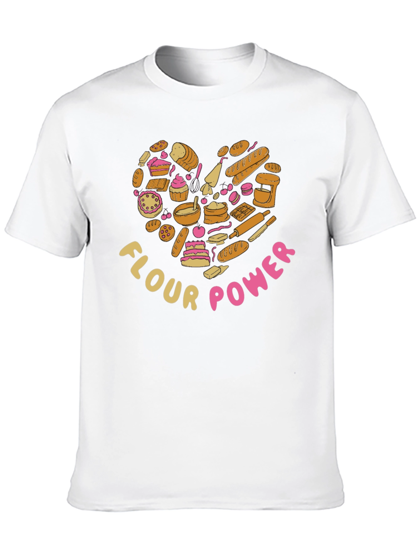 Black Flour Power Baker's Heart Graphic T-Shirt view 10
