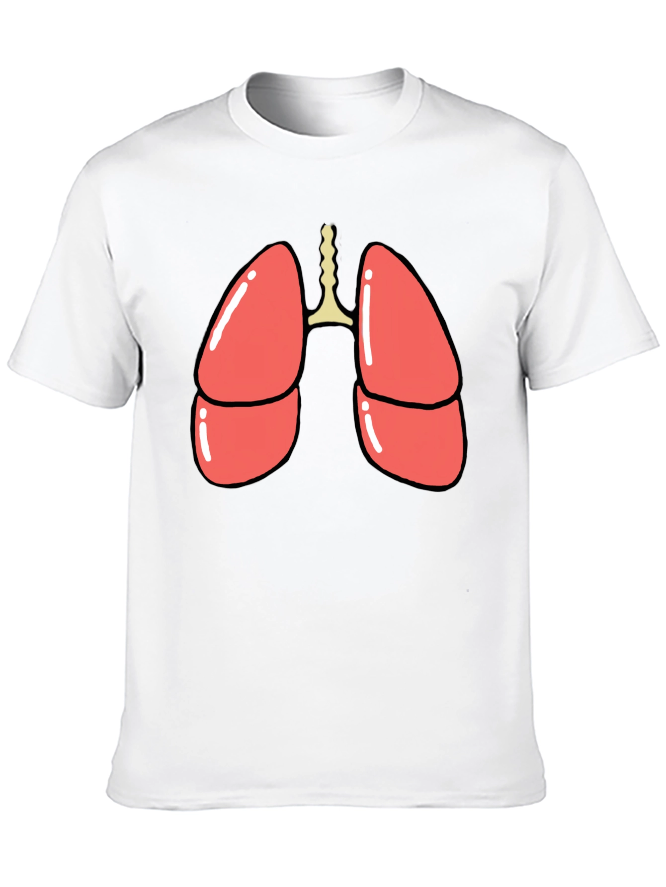 Black Anatomical Lungs Graphic T-Shirt - Black Cotton Blend view 10