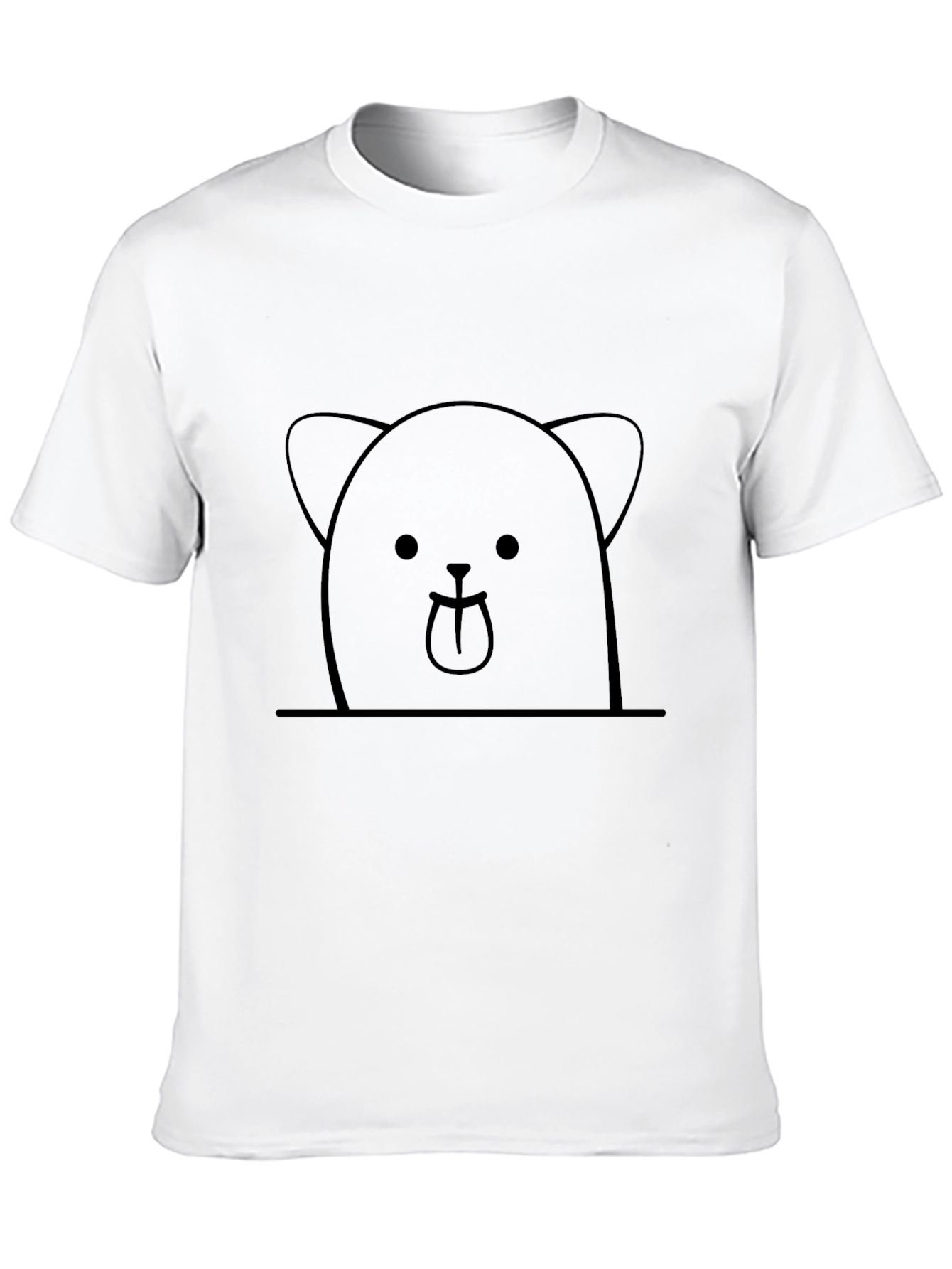 Black Cute Bear Graphic Tee - Black Cotton Casual Shirt view 10