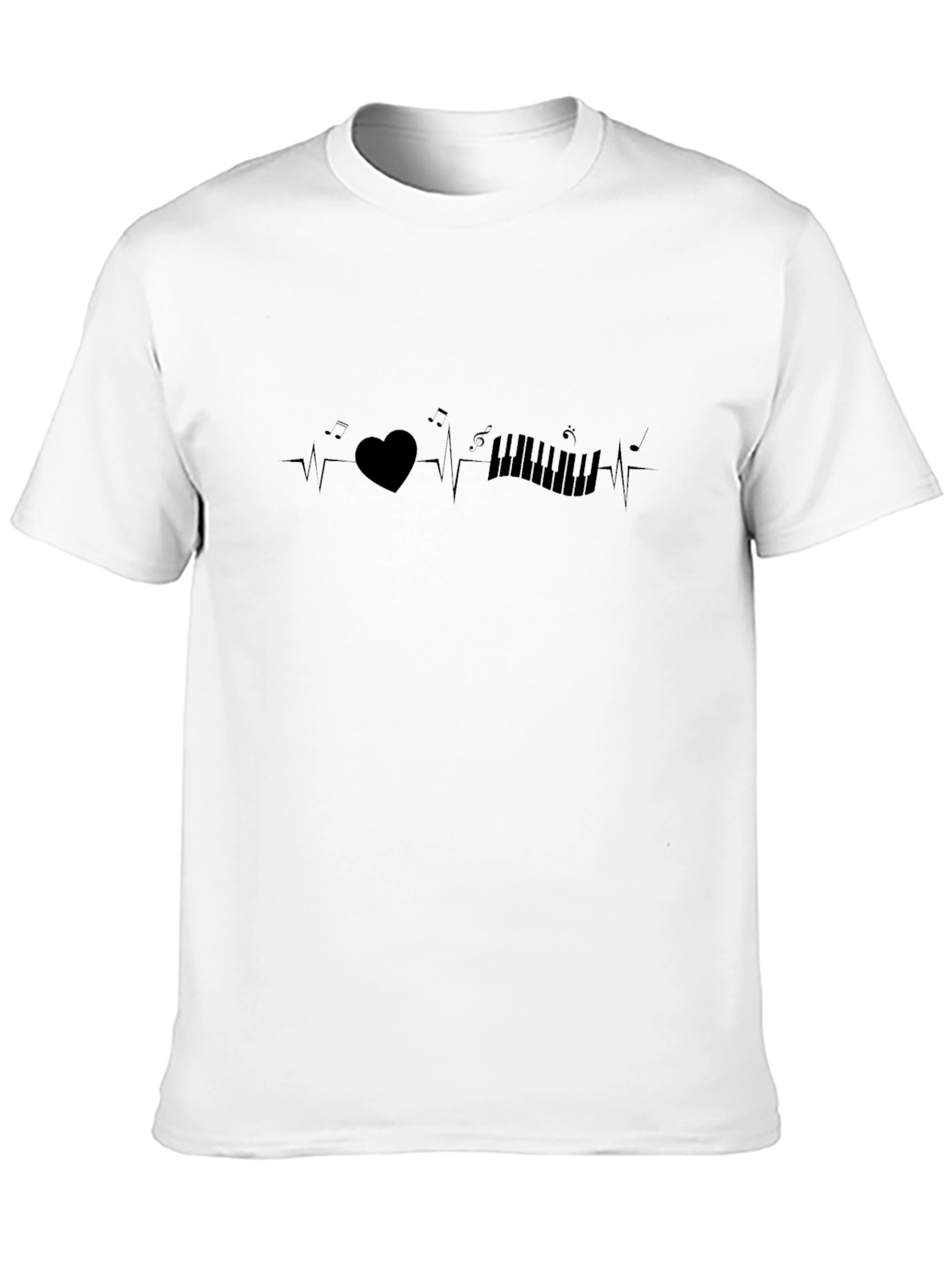 Black Heartbeat Music T-Shirt view 10