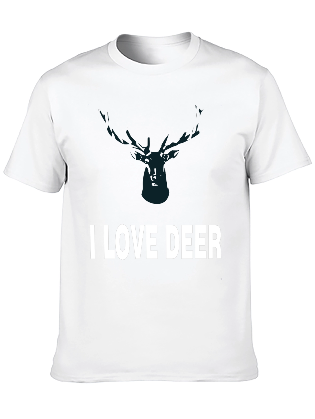Black I Love Deer Graphic Tee - Black Cotton T-Shirt view 10