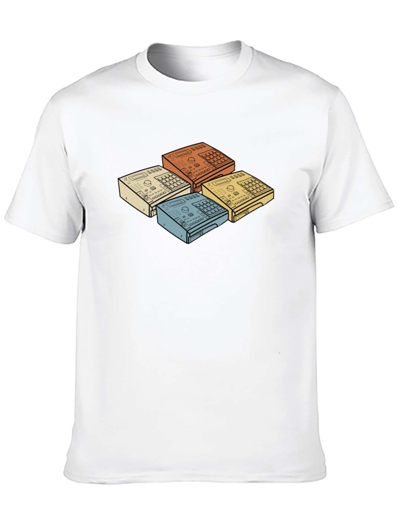 Black Retro Drum Machine Graphic T-Shirt view 10