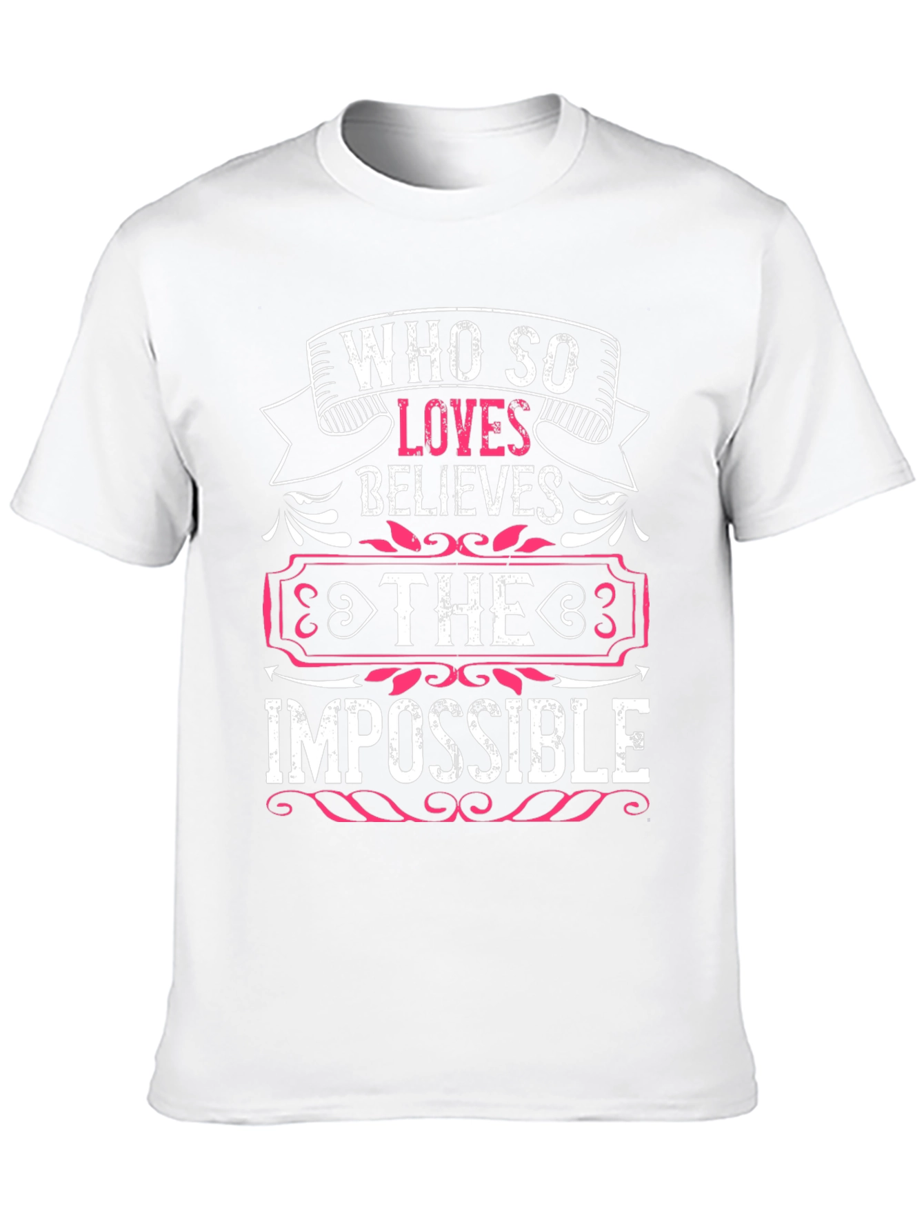 Black Who So Loves Believes Graphic T-Shirt view 10