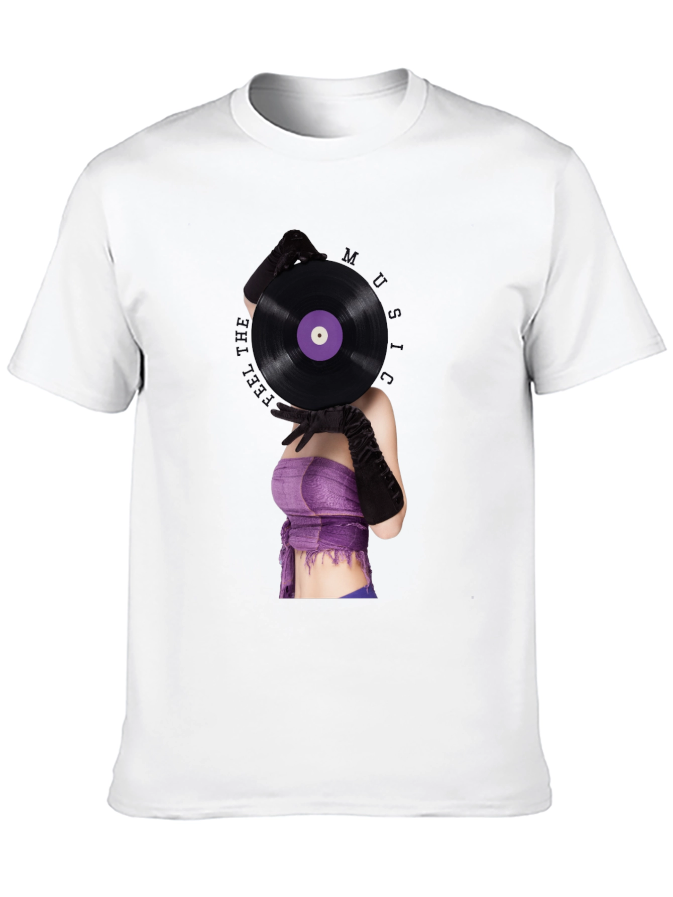Black Vinyl Record Graphic Tee - Unique Music Lover Shirt view 10