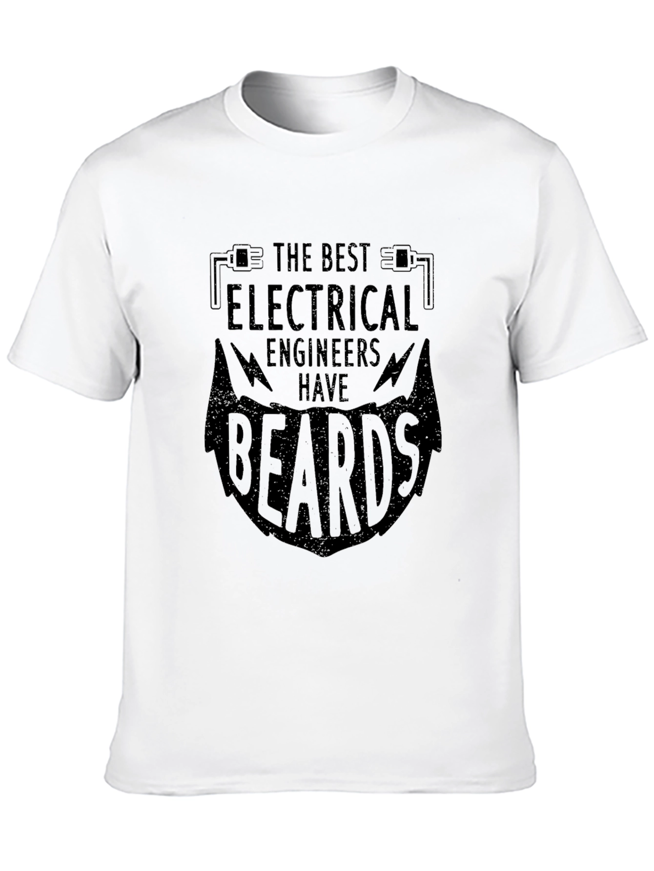 Black Electrical Engineer Beard T-Shirt - Black view 10