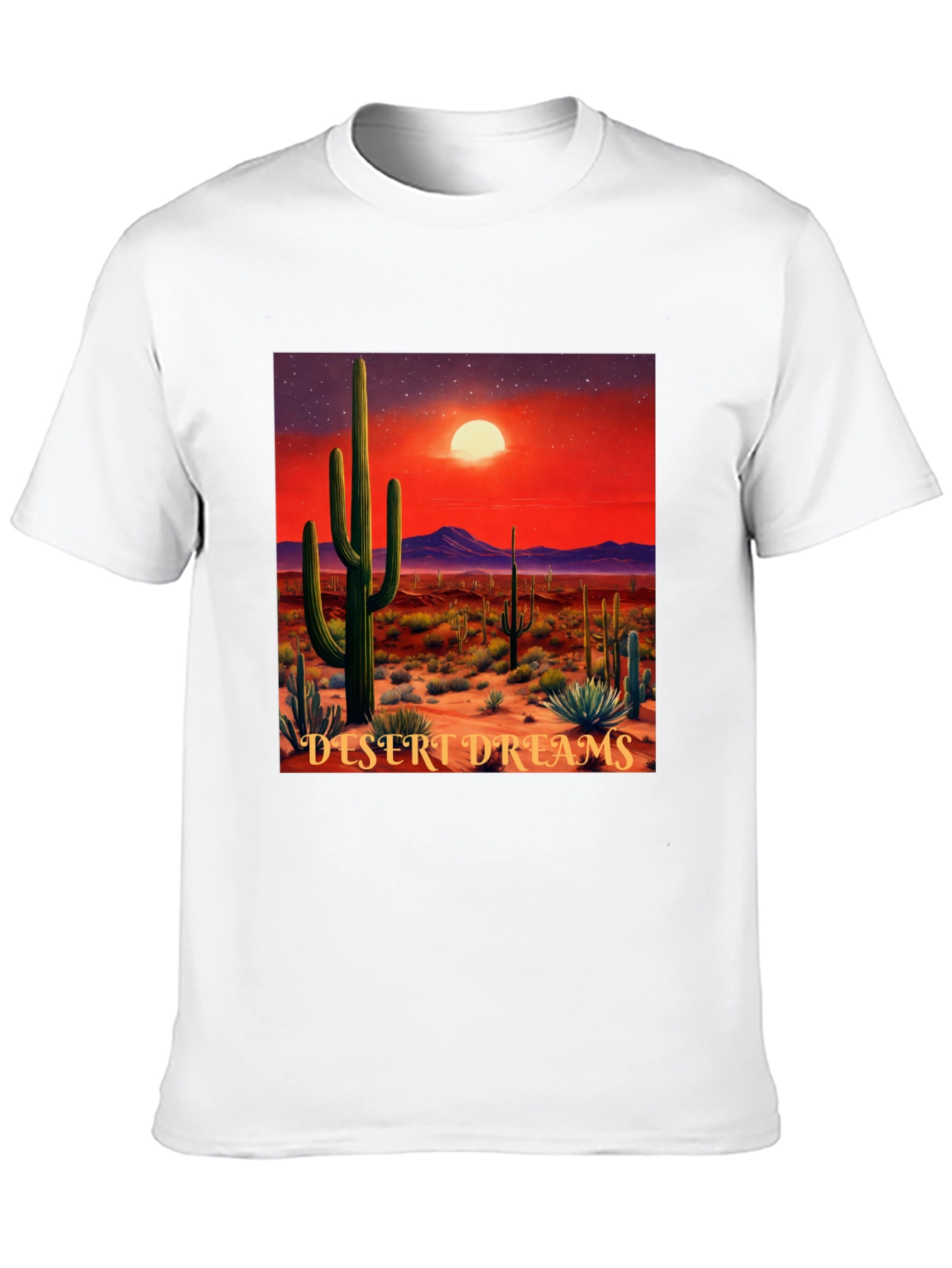 Black Desert Dreams Graphic T-Shirt - Black Cotton Tee view 10