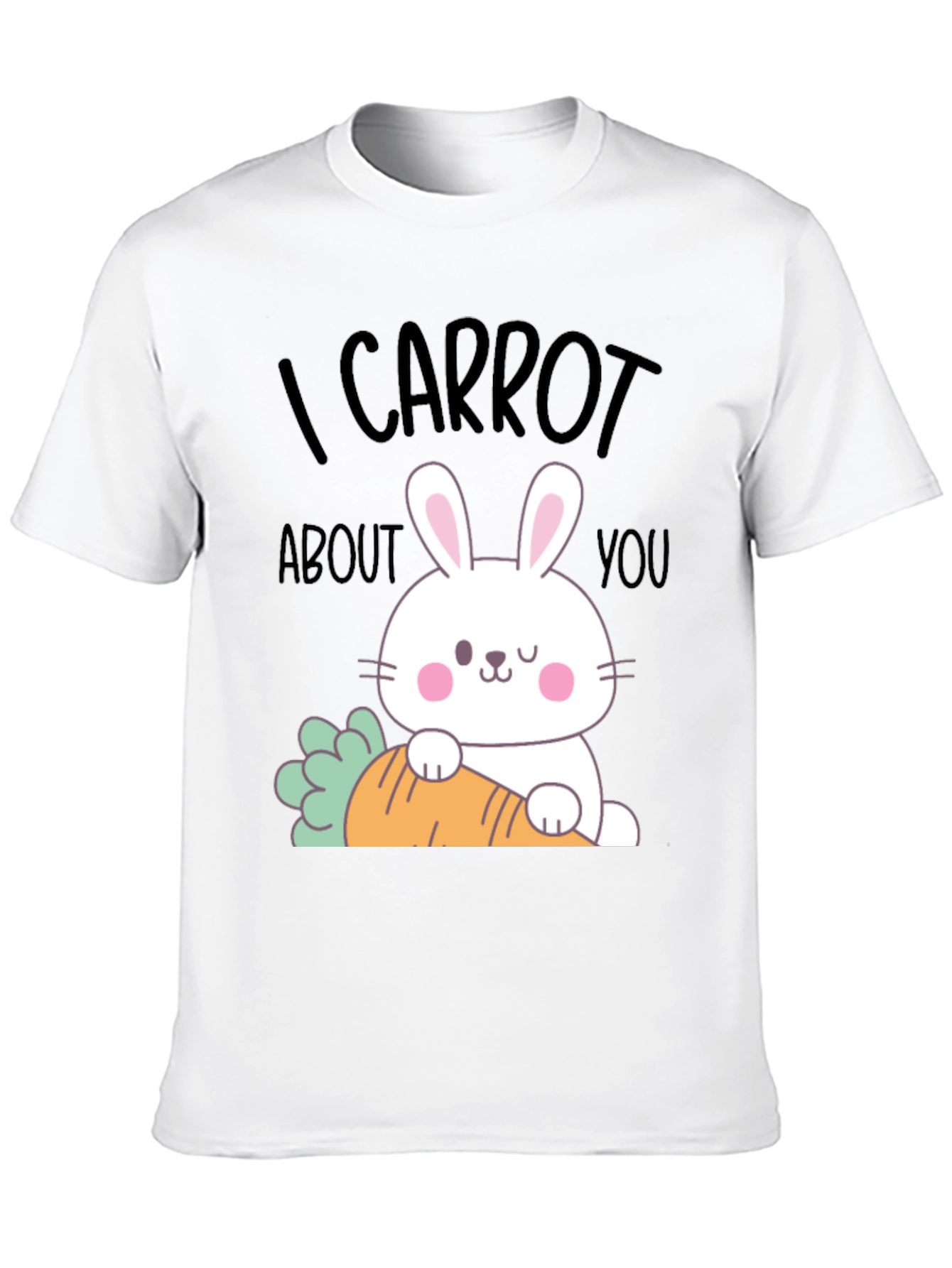 Black I Carrot About You Funny Easter Bunny T-Shirt view 10