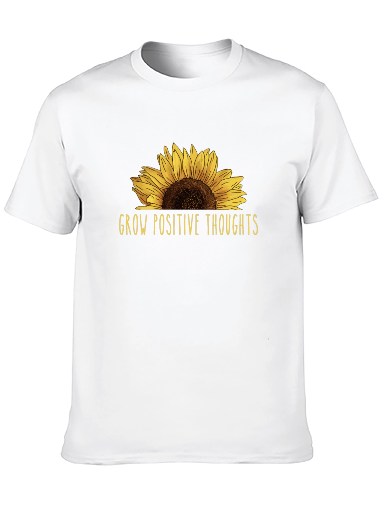 Black Grow Positive Thoughts Sunflower Graphic Tee view 10
