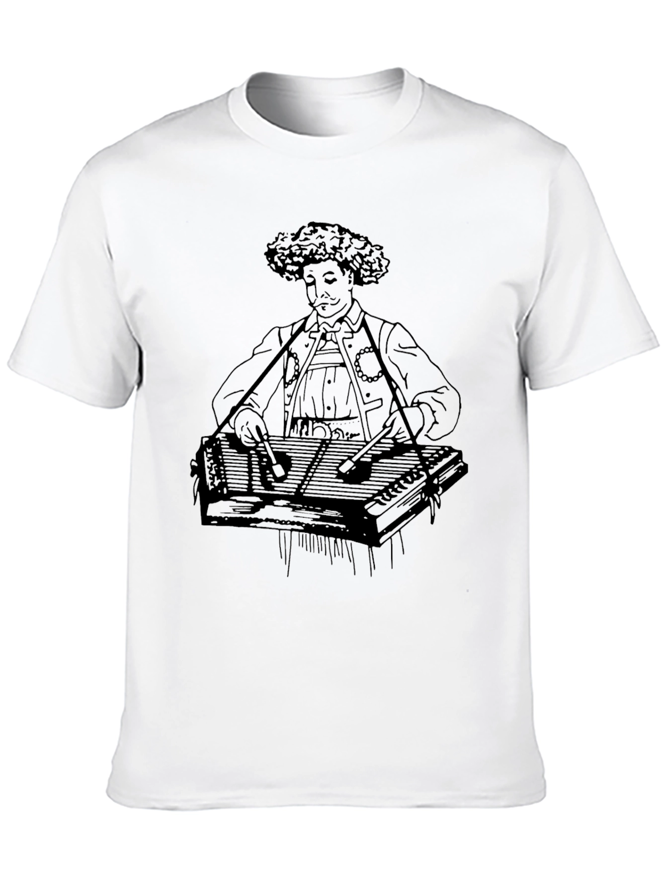 Black Vintage Dulcimer Player Graphic T-Shirt view 10