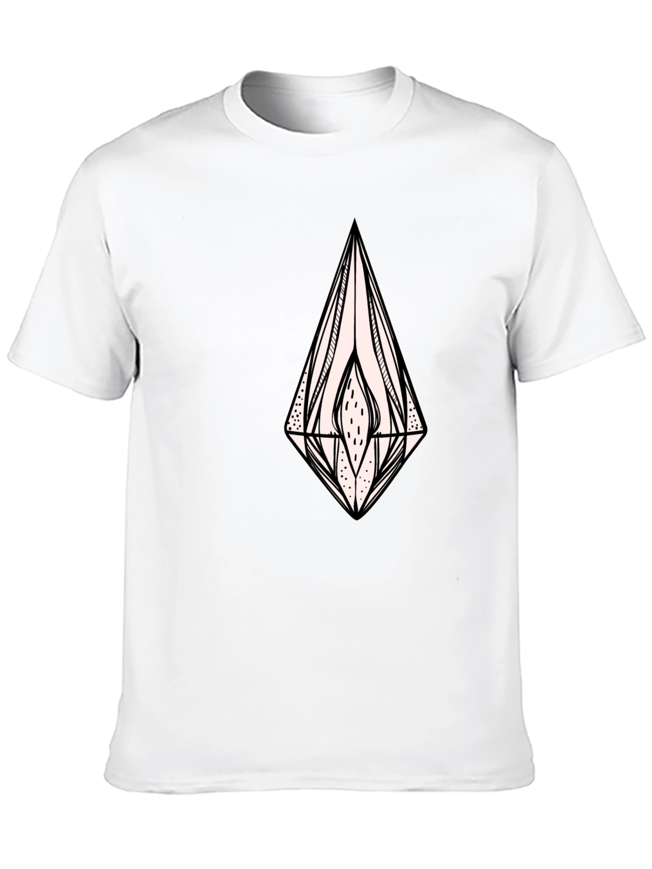 Black Black Graphic Tee - Abstract Diamond Design view 10