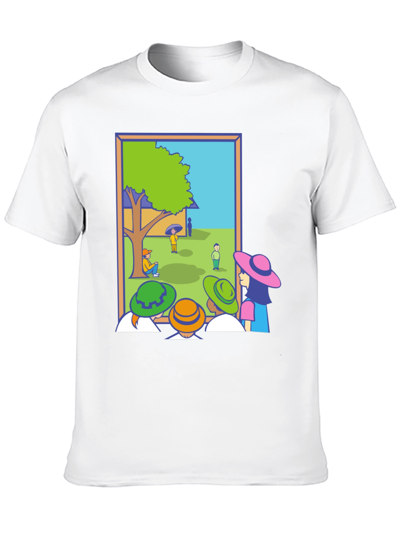 Black Cartoon Illustration Graphic Tee view 10