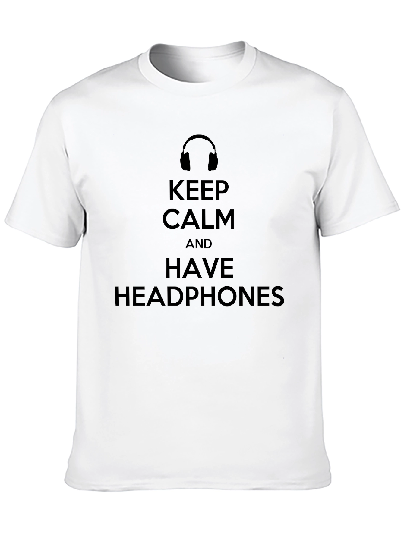 Black Keep Calm and Have Headphones - Graphic T-Shirt view 10