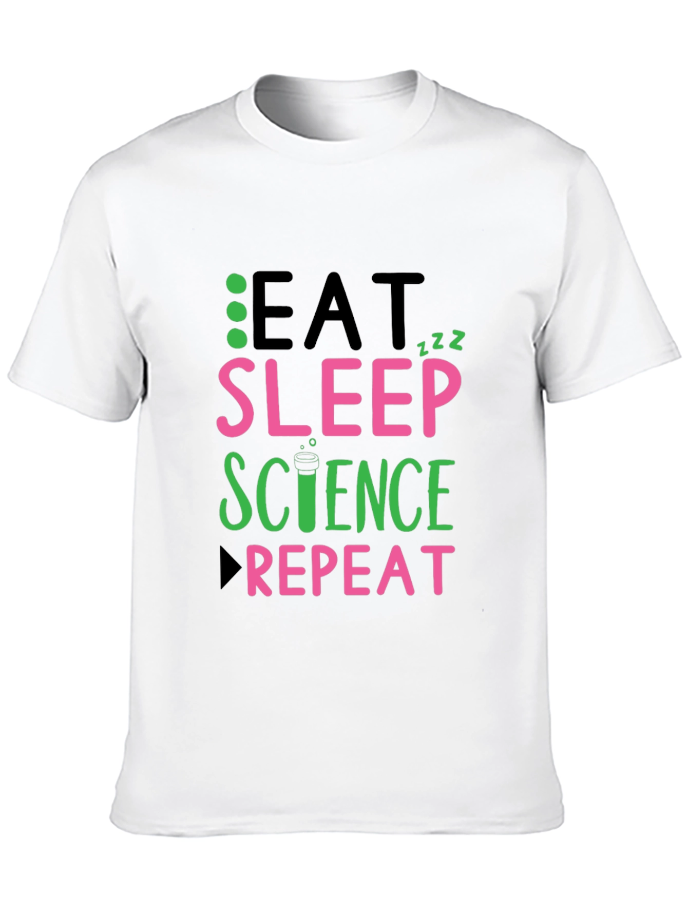 Black Eat Sleep Science Repeat Black T-Shirt view 10