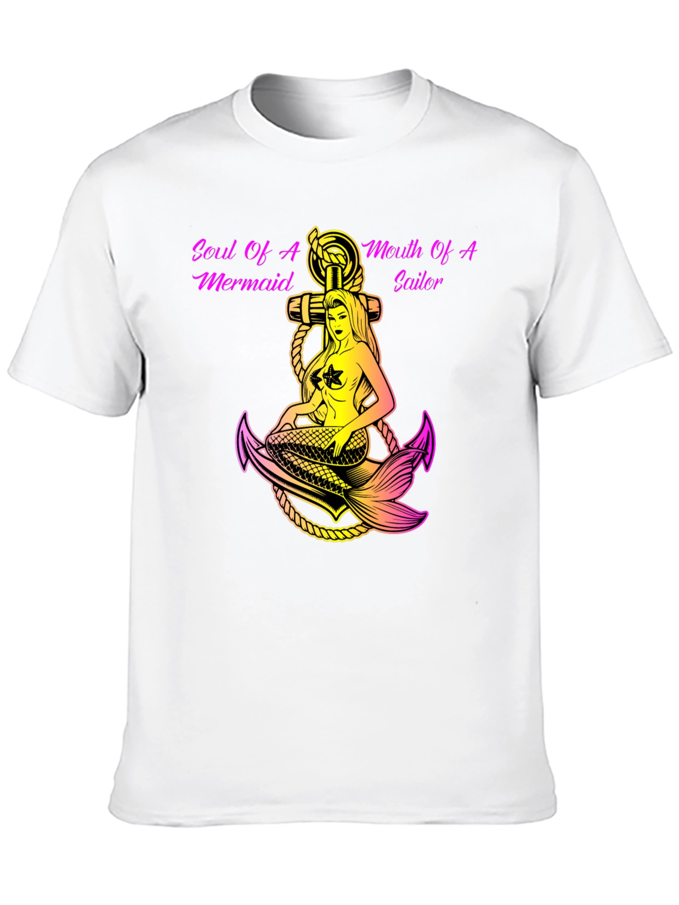 Black Soul of Mermaid, Mouth of Sailor Graphic T-Shirt view 10