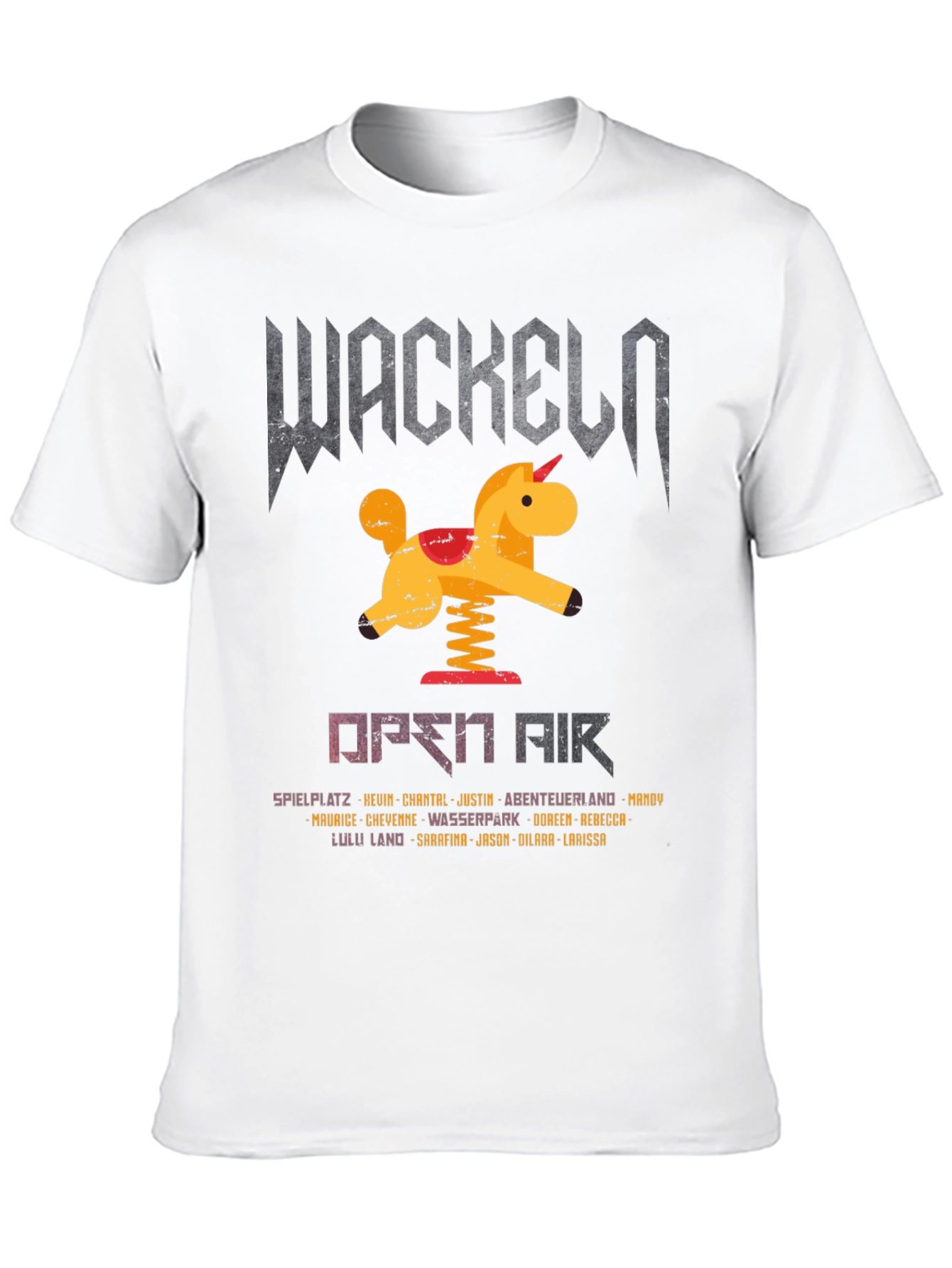 Black Wackeln Open Air T-Shirt, Unicorn Design, Black view 10