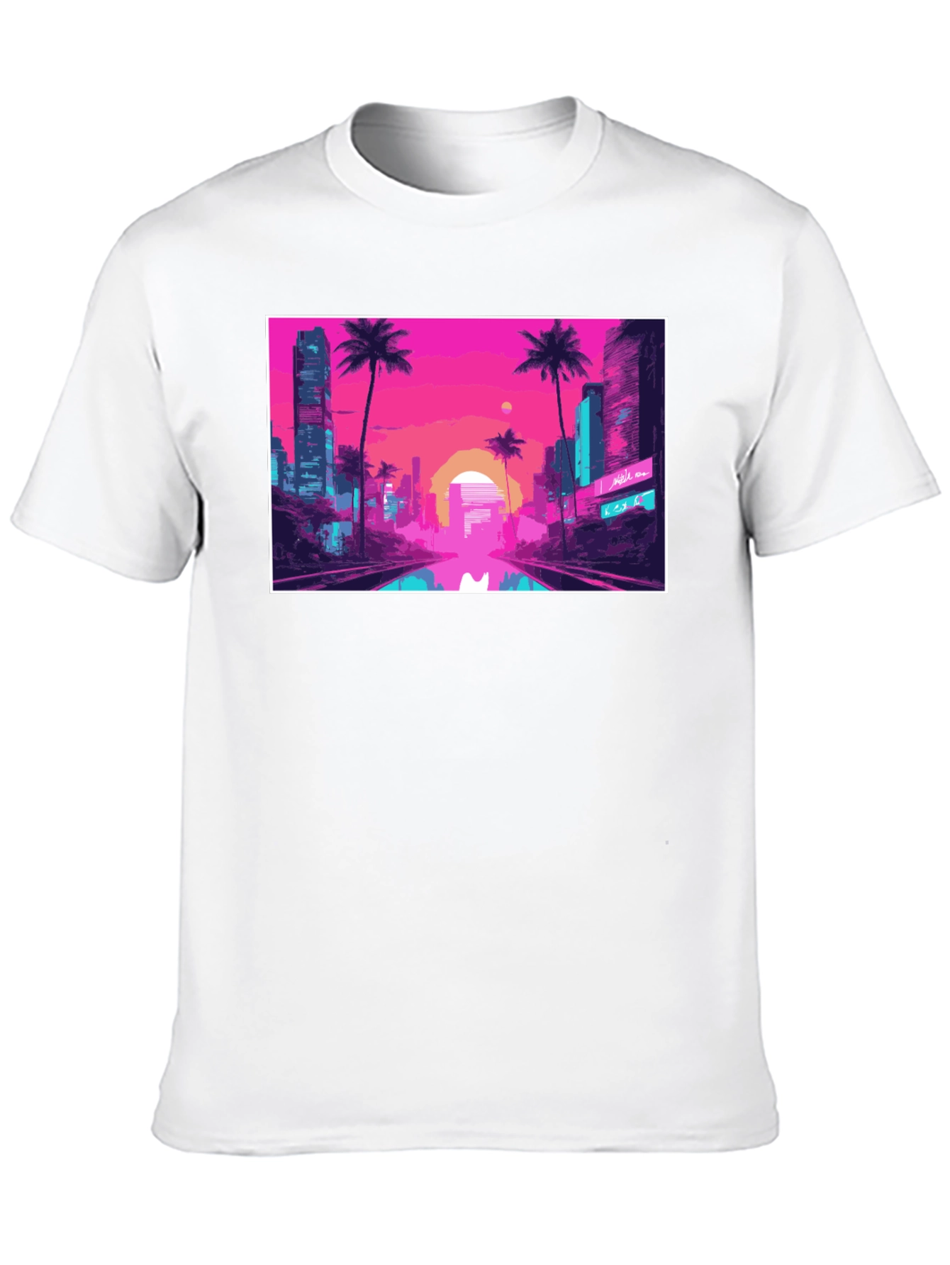 Black Vaporwave City T-Shirt - Retro Aesthetic Tee view 10