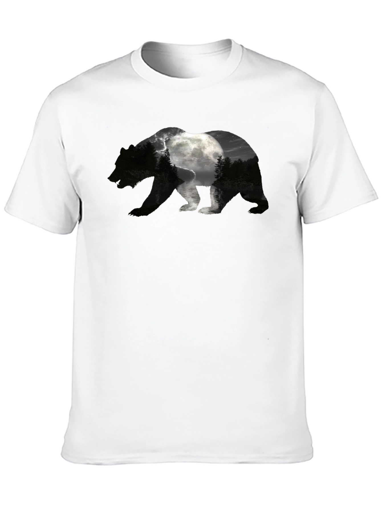 Black Bear Silhouette Moon Graphic Tee view 10