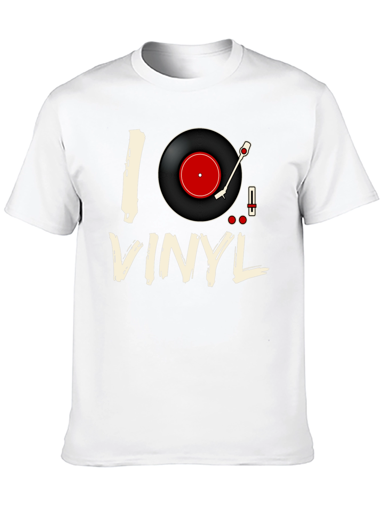 Black I Love Vinyl Black T-Shirt - Music Lover Tee view 10