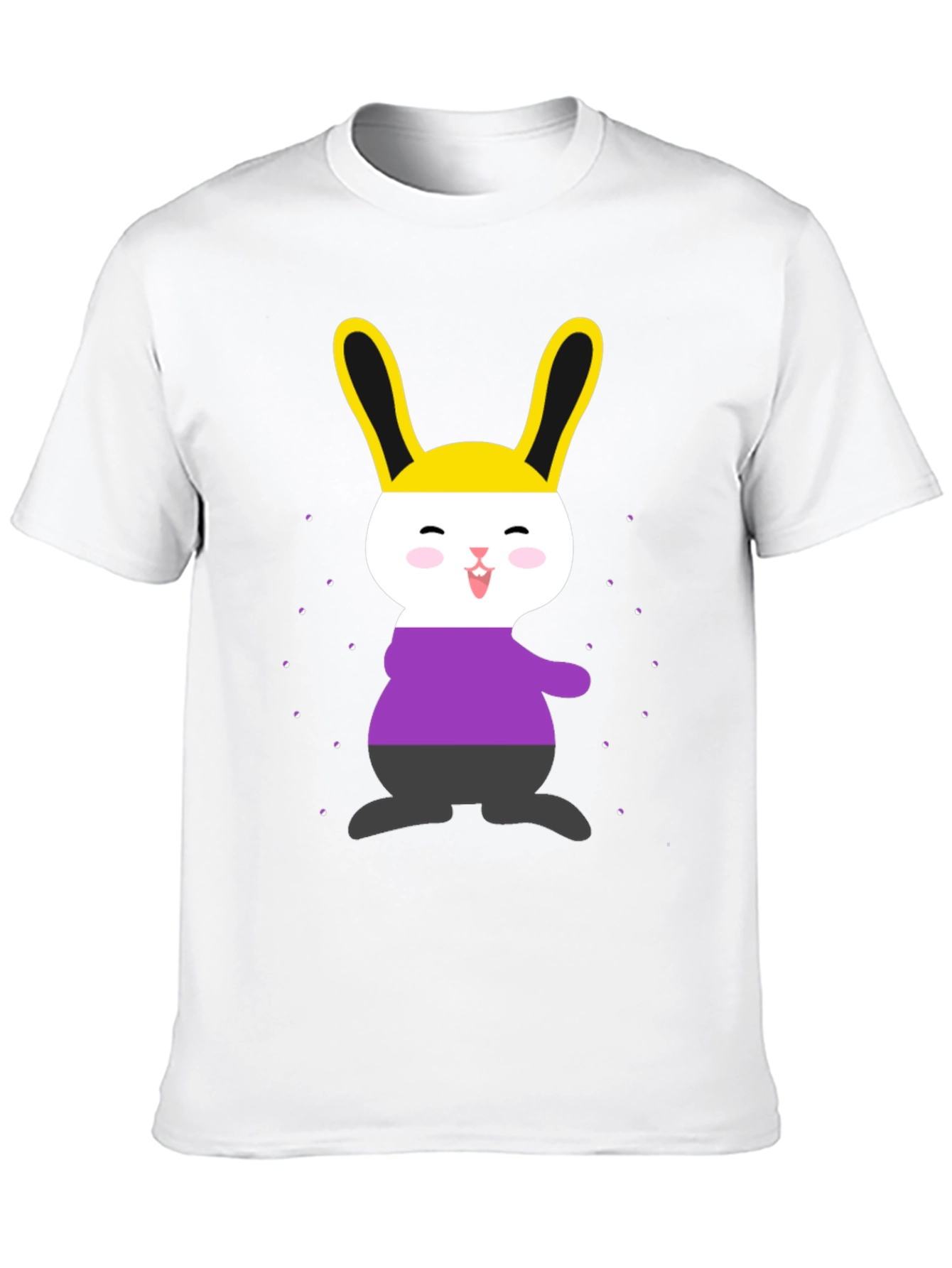 Black Nonbinary Pride Bunny T-Shirt view 10