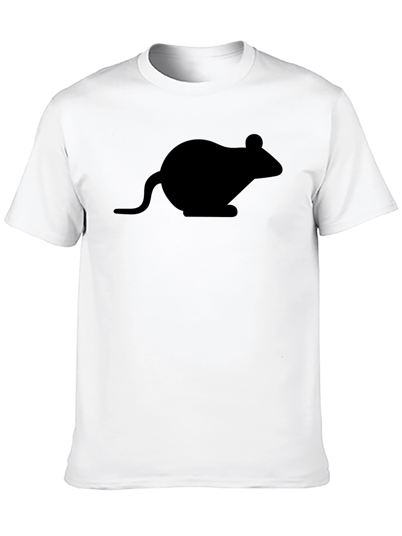 Black Black T-Shirt with Mouse Graphic - Unisex Casual Wear view 10