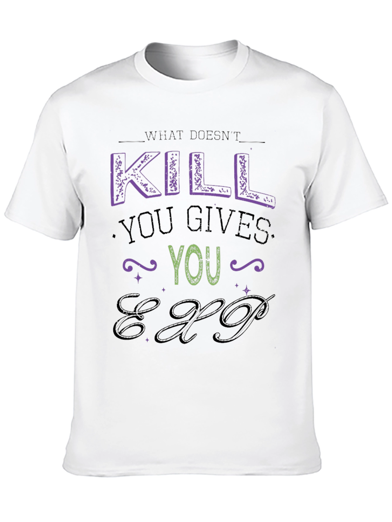 Black What Doesn't Kill You Gives You EXP T-Shirt view 10