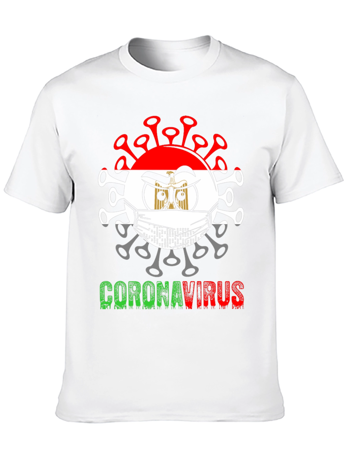 Black Egypt Corona Virus Graphic T-Shirt view 10