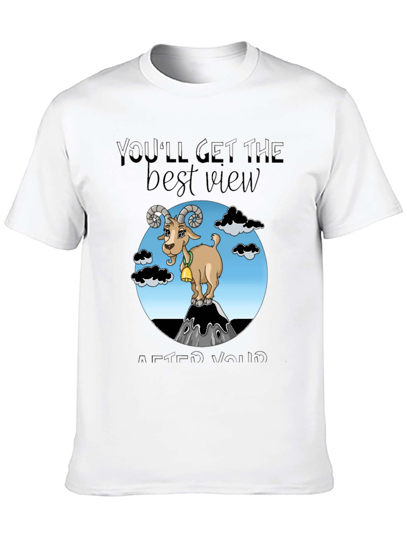 Black Motivational Goat Tee: Best View After You Climb view 10
