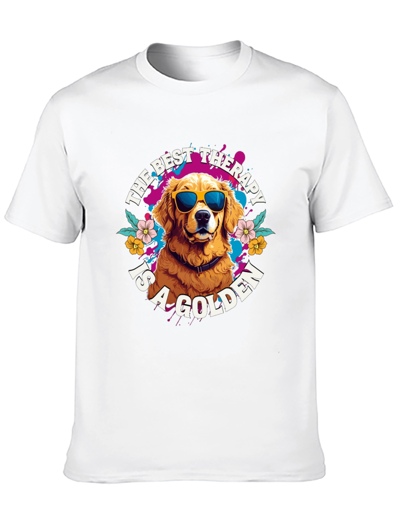 Black Golden Retriever Therapy T-Shirt view 10