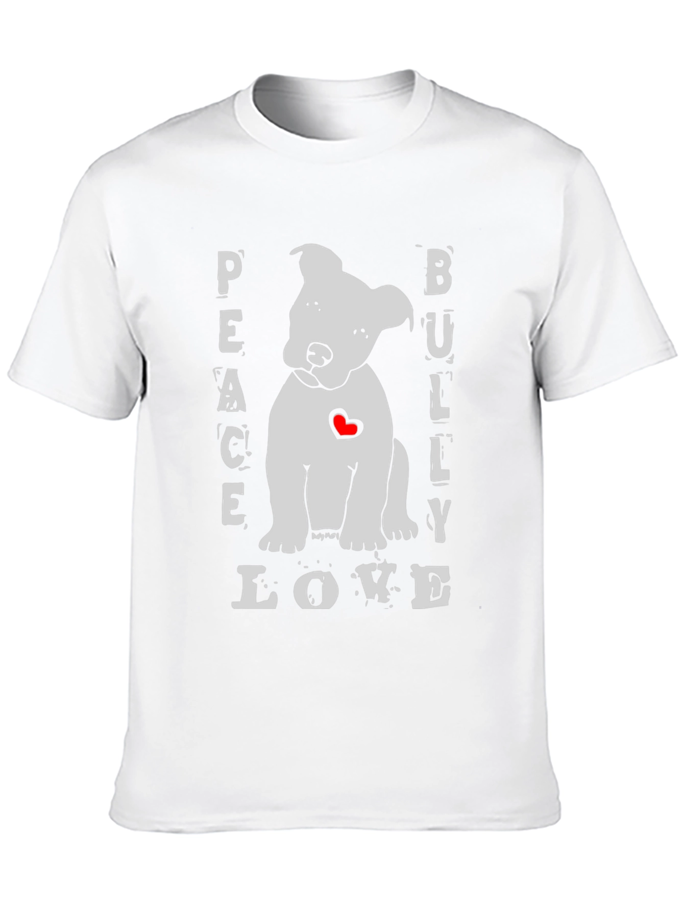 Black Peace Bully Love T-Shirt - Cute Dog Design view 10