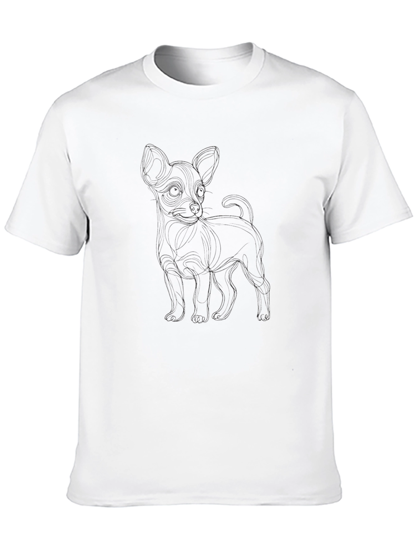 Black Black Chihuahua Outline Tee view 10