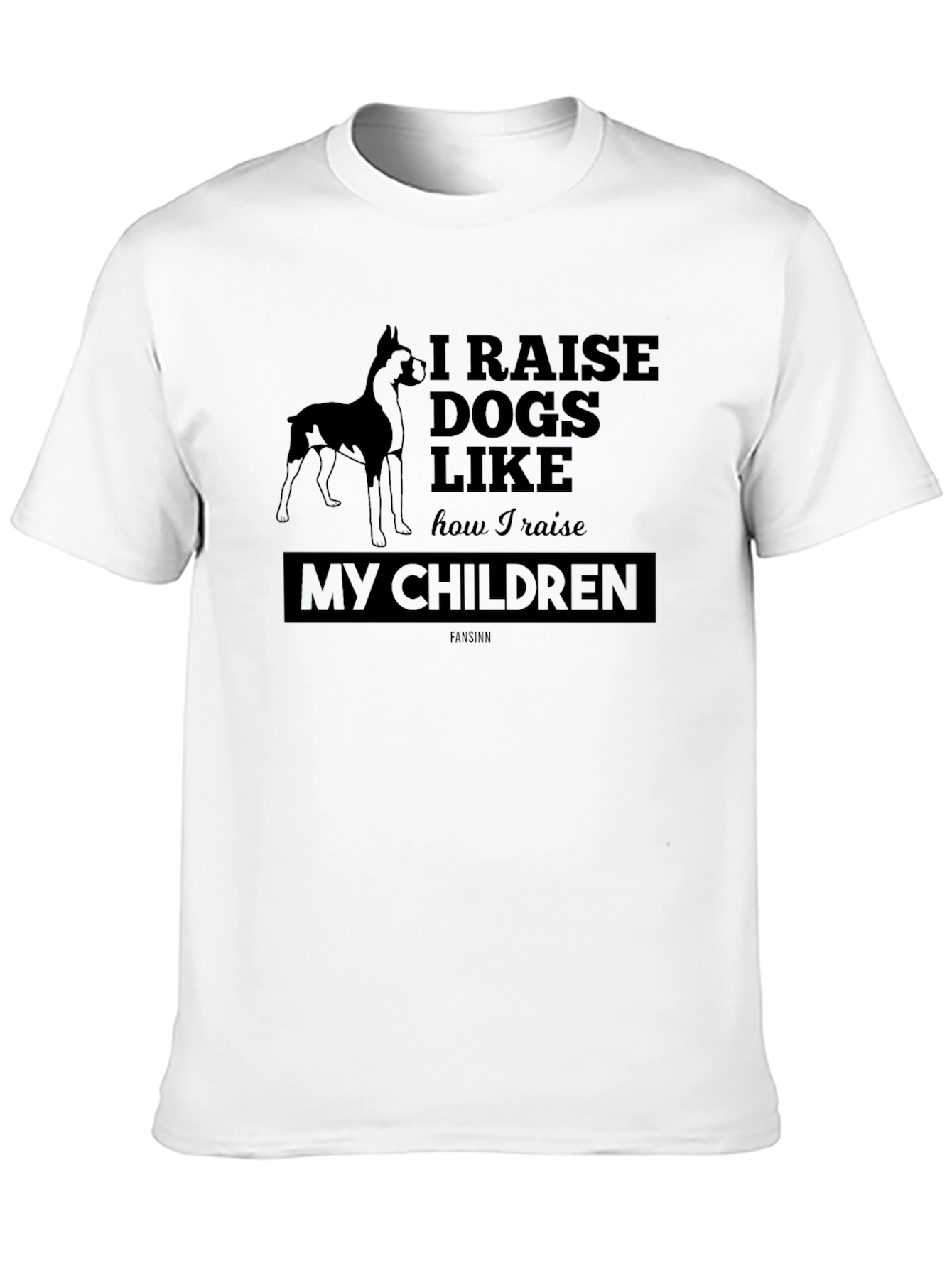 Black I Raise Dogs Like My Children Graphic Tee view 10