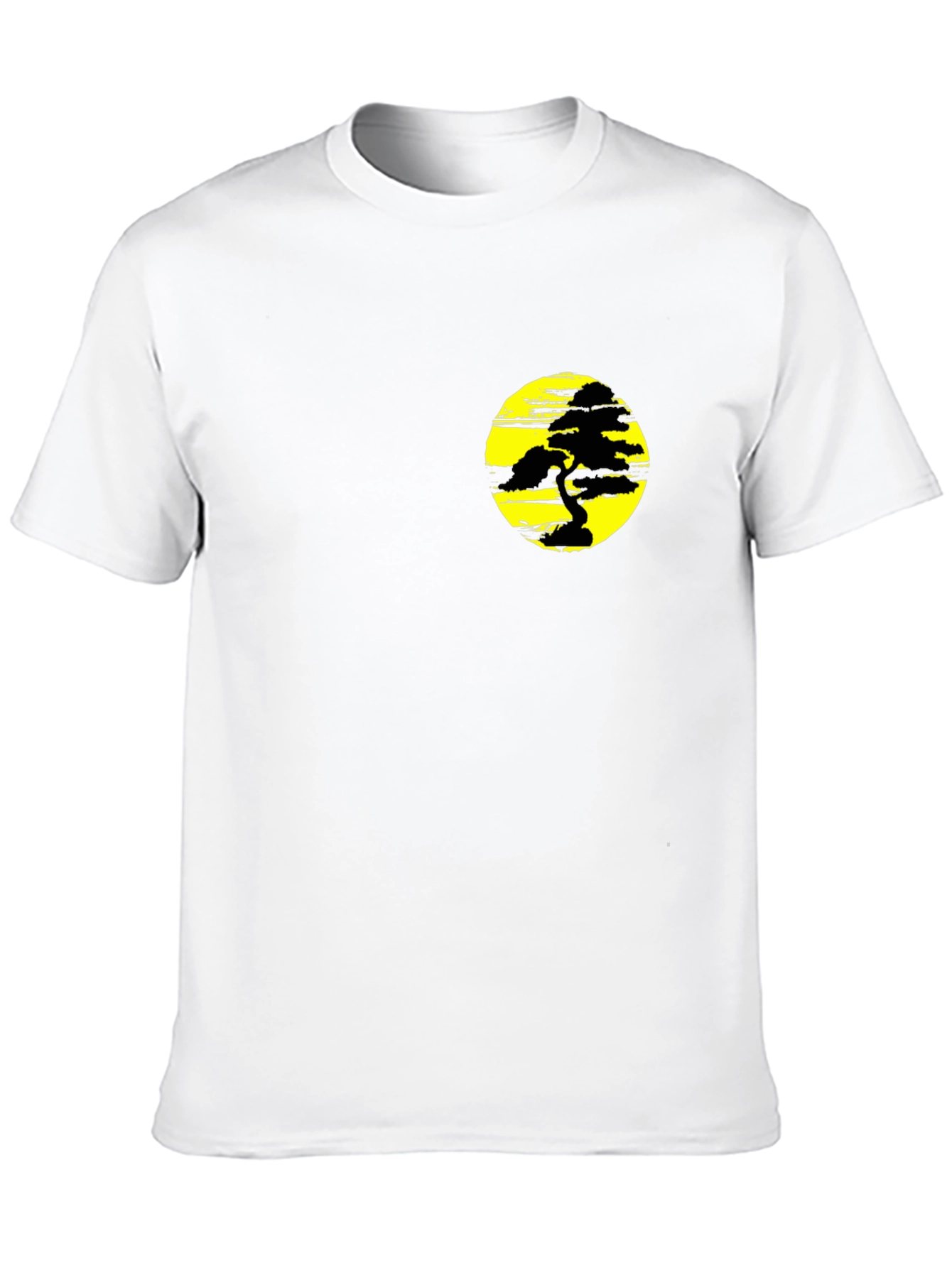 Black Black T-Shirt with Yellow Bonsai Graphic view 10
