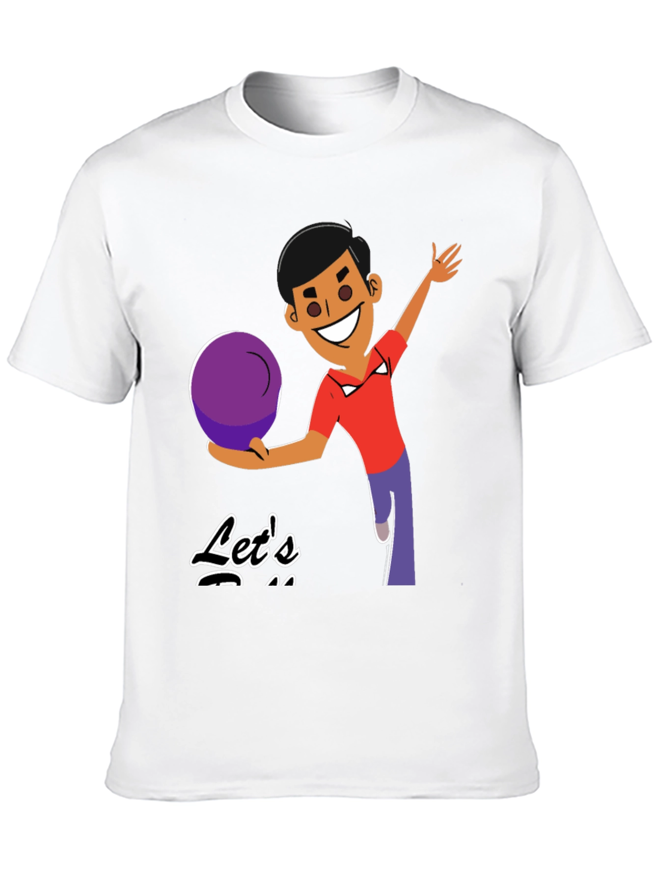 Black Bowling Cartoon Graphic Tee - Let's Bowl! view 10