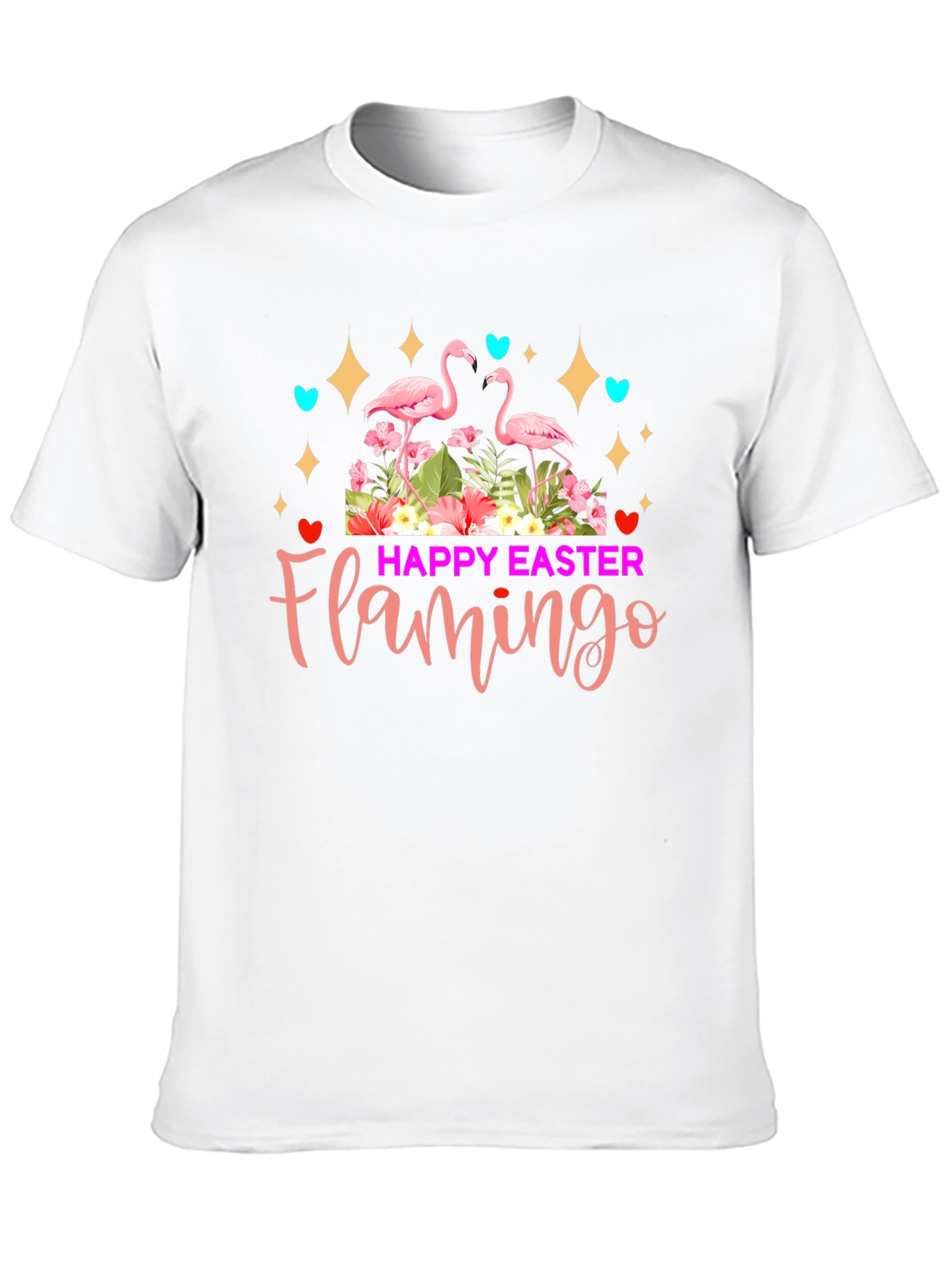 Happy Easter Flamingo Graphic T-Shirt - 10
