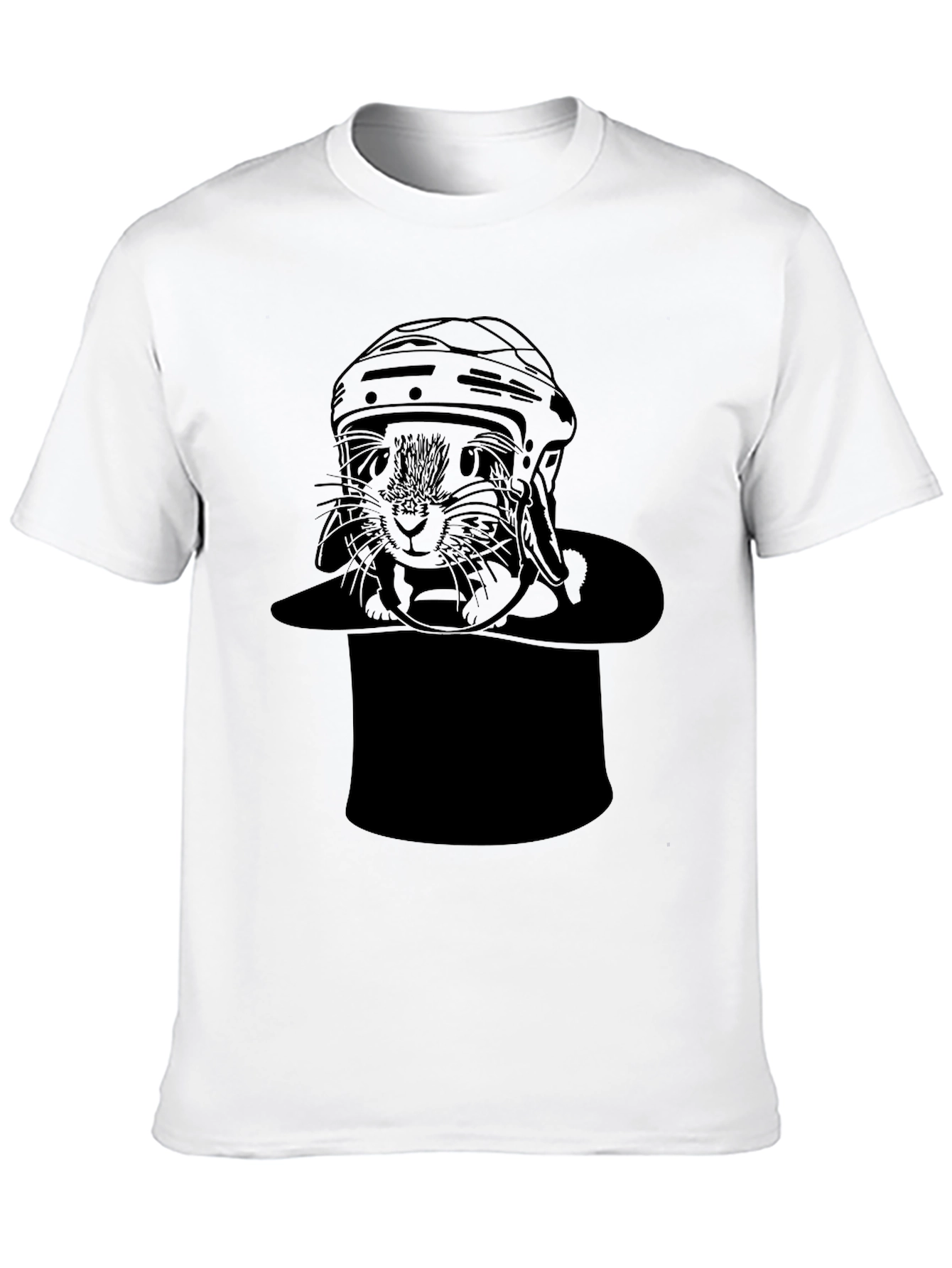 Black Cat Hockey Player Black T-Shirt view 10