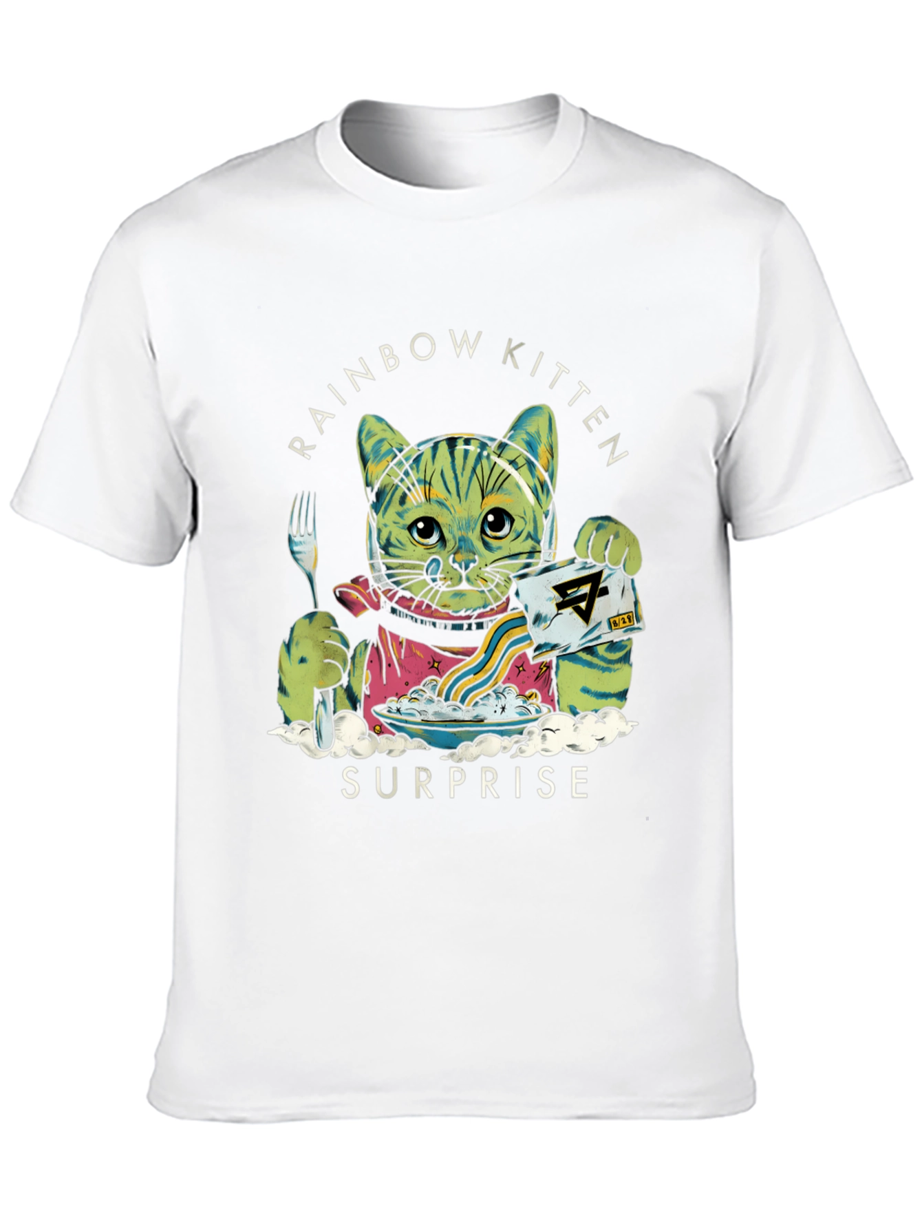 Black Rainbow Kitten Surprise Graphic Tee view 10