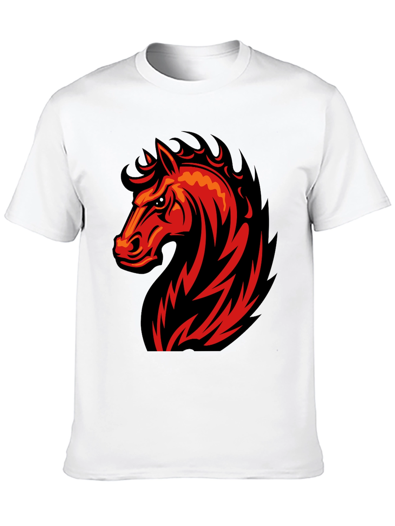 Black Black T-Shirt with Fiery Horse Graphic view 10