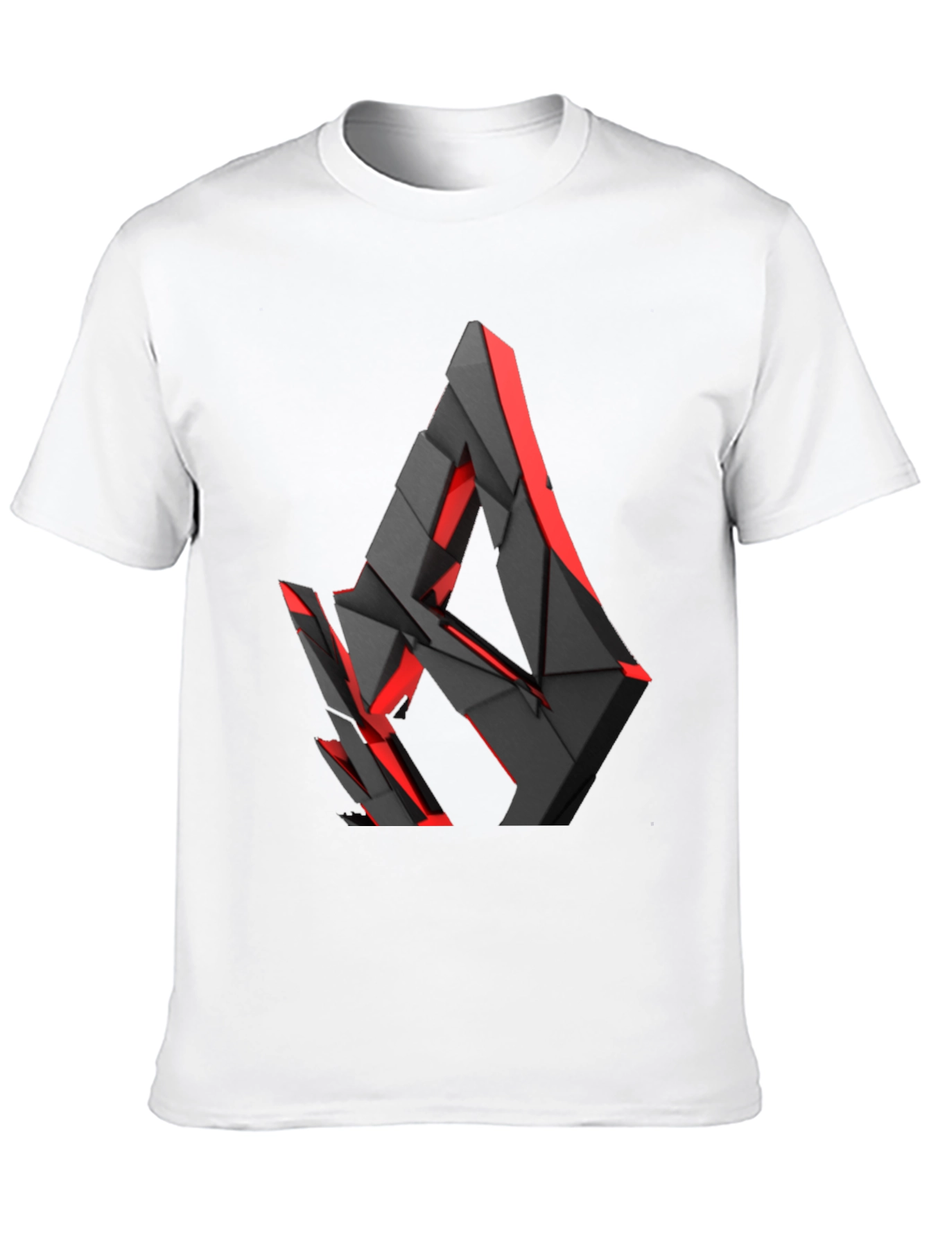 Black Abstract Geometric Graphic Print T-Shirt view 10