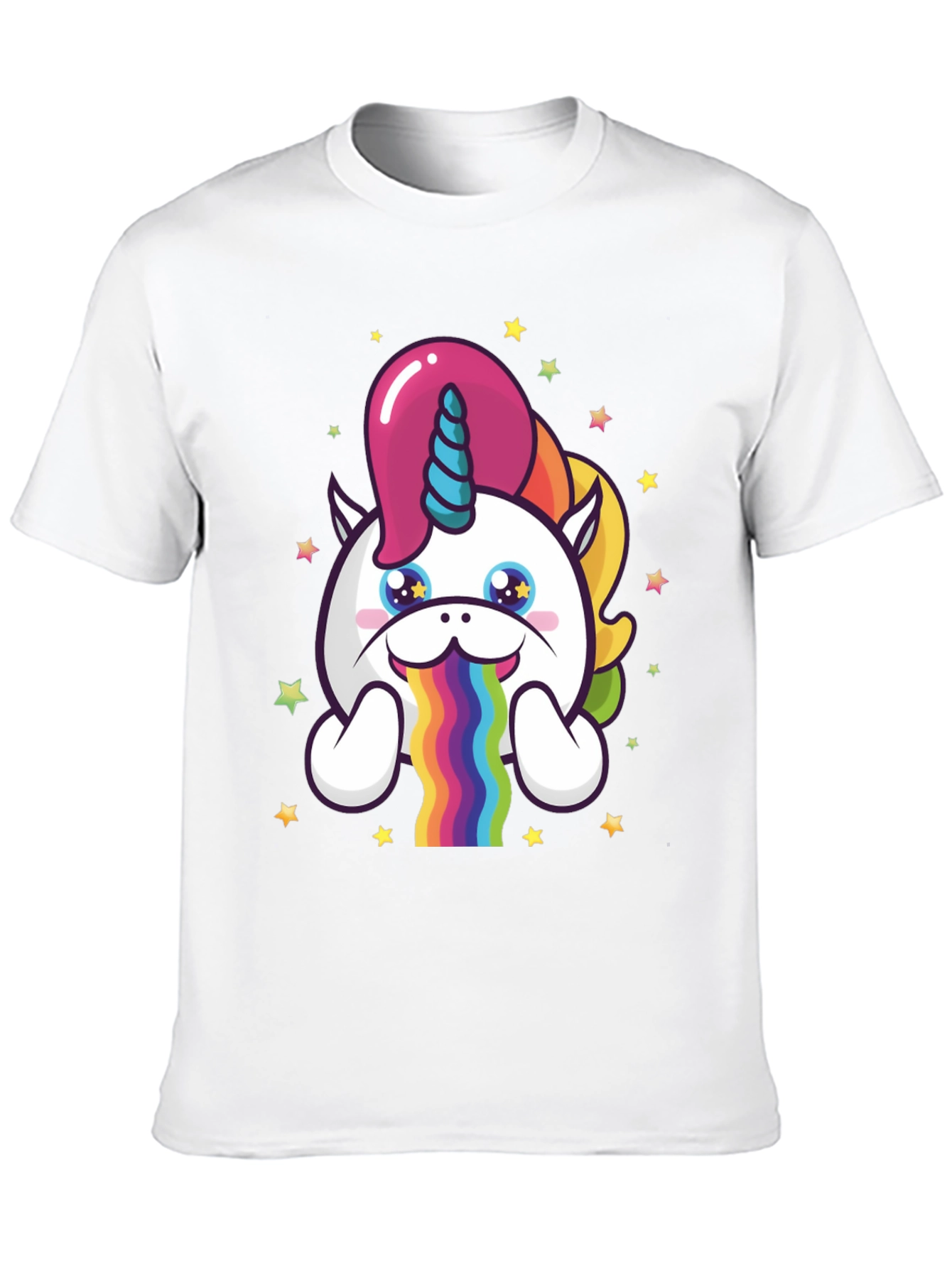 Black Unicorn Rainbow Puke Graphic Tee view 10
