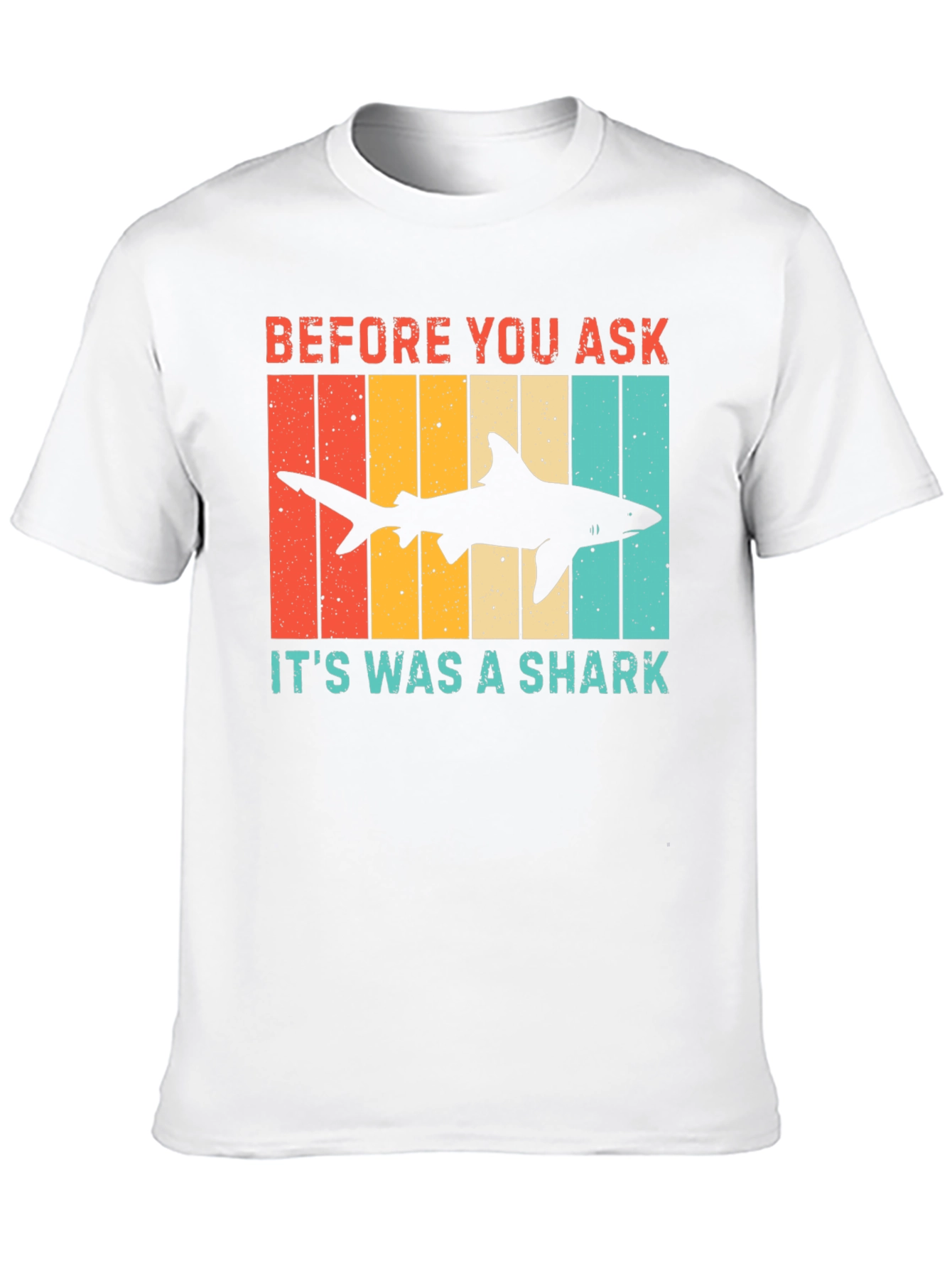 Black Retro Shark T-Shirt - Before You Ask Funny Tee view 10