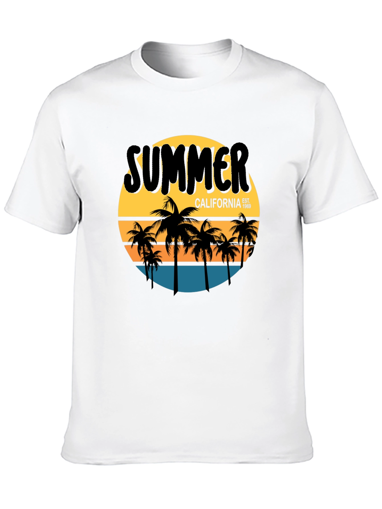 Black Summer California Graphic Tee - Palm Tree T-Shirt view 10