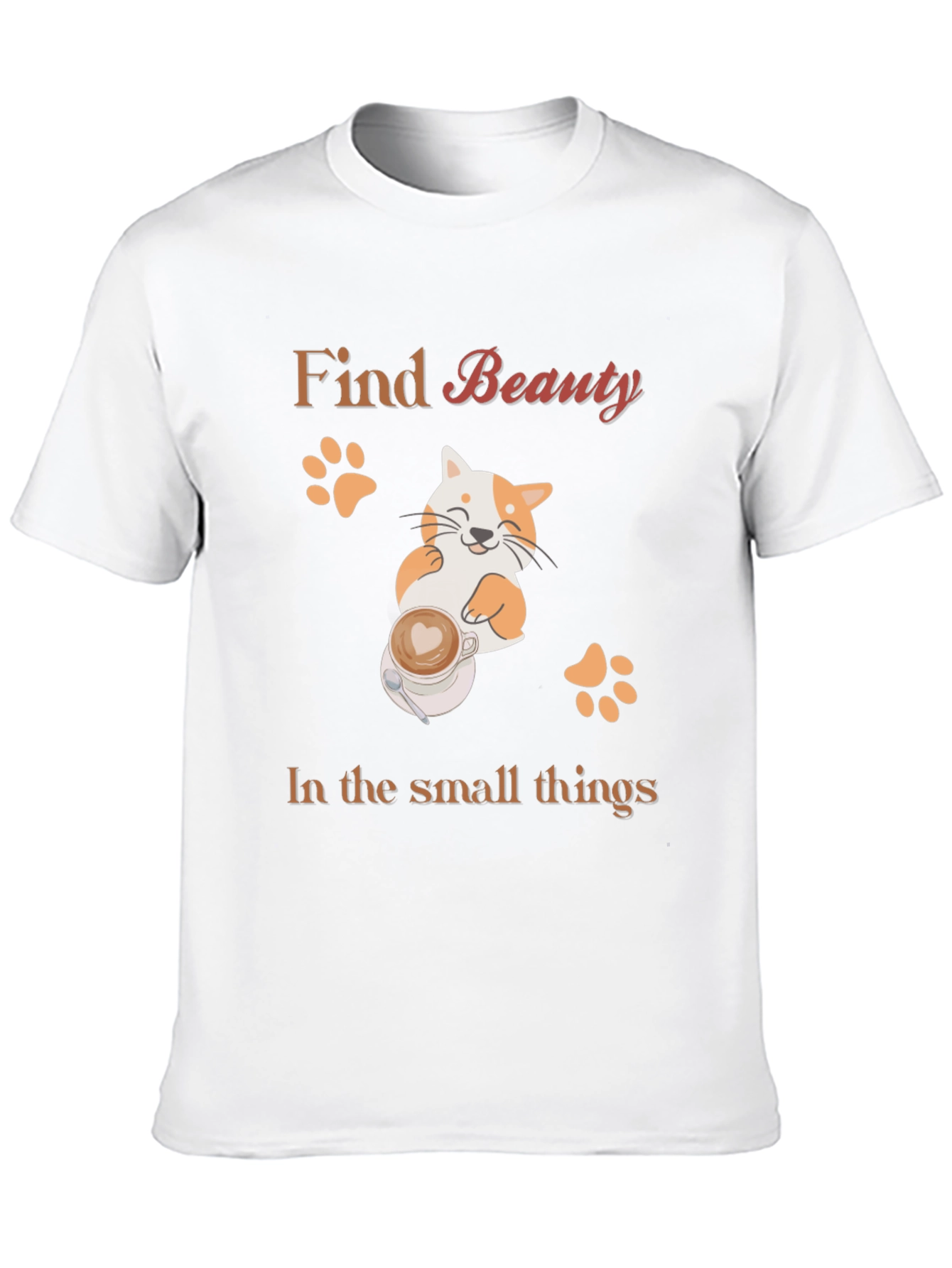 Black Find Beauty Cat Coffee Black T-Shirt view 10