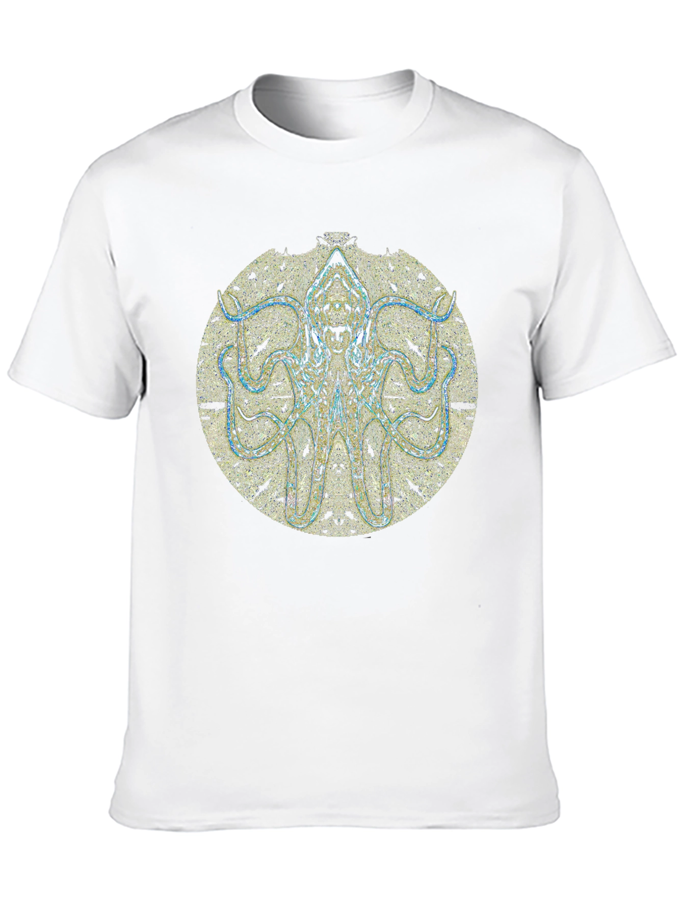 Black Octopus Mandala Black T-Shirt view 10