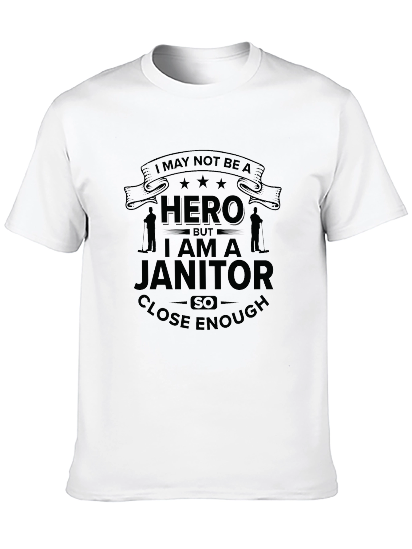 Black Janitor Hero T-Shirt - Cleaning Crew Appreciation Tee view 10