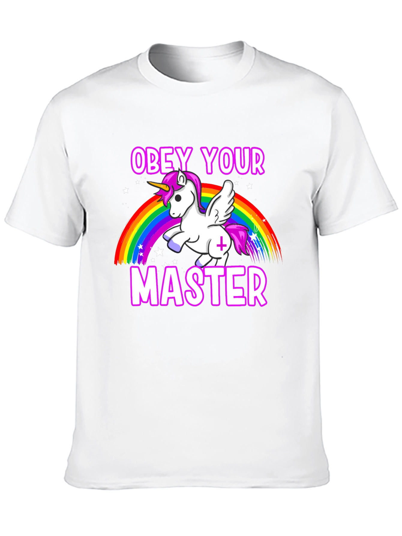 Black Obey Your Master Unicorn Graphic T-Shirt view 10