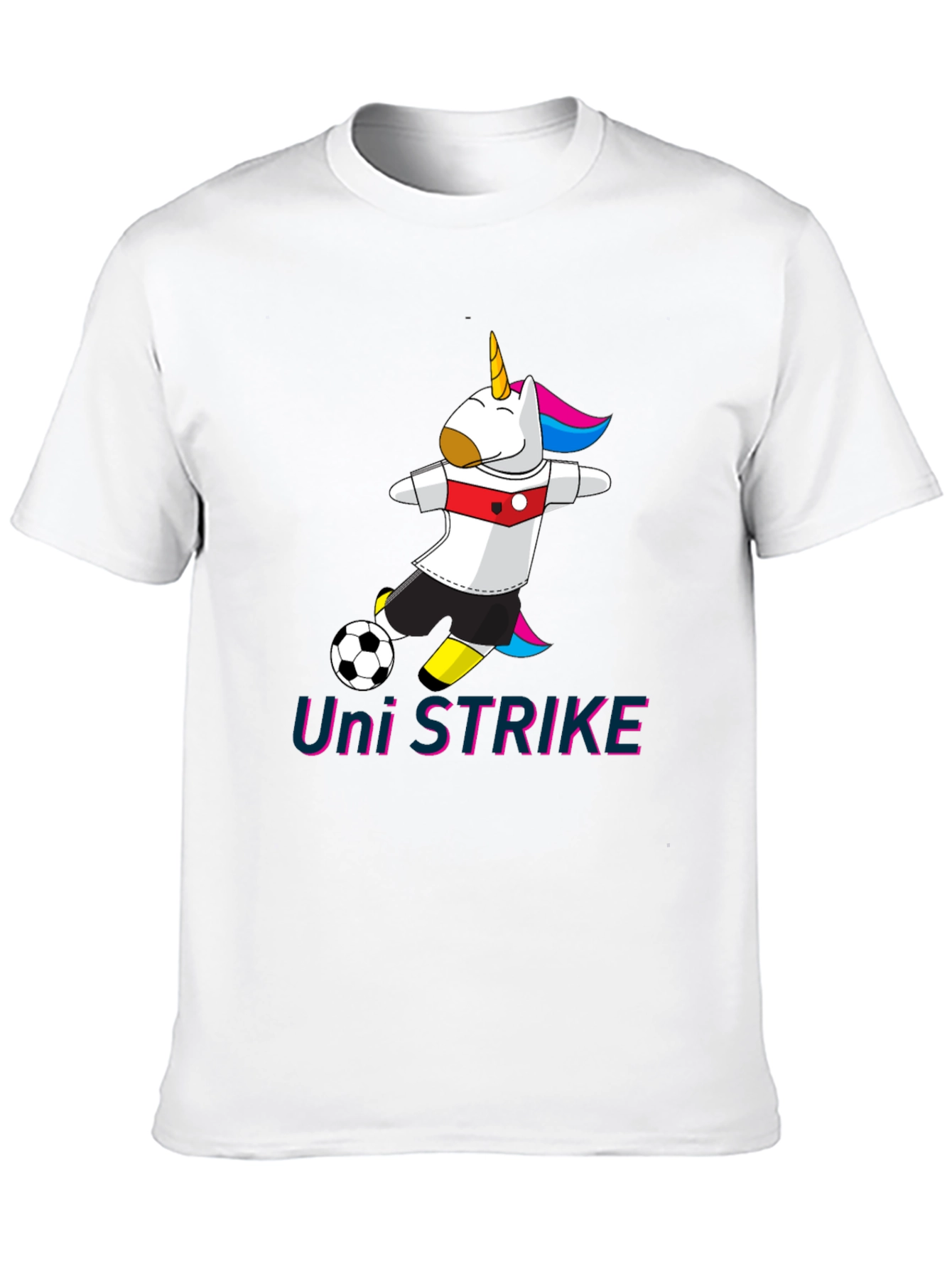 Black Uni Strike Soccer T-Shirt - Black Cotton Blend view 10