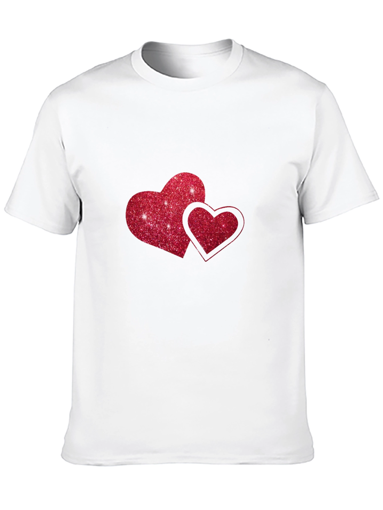 Black Black T-Shirt with Glitter Red Hearts view 10