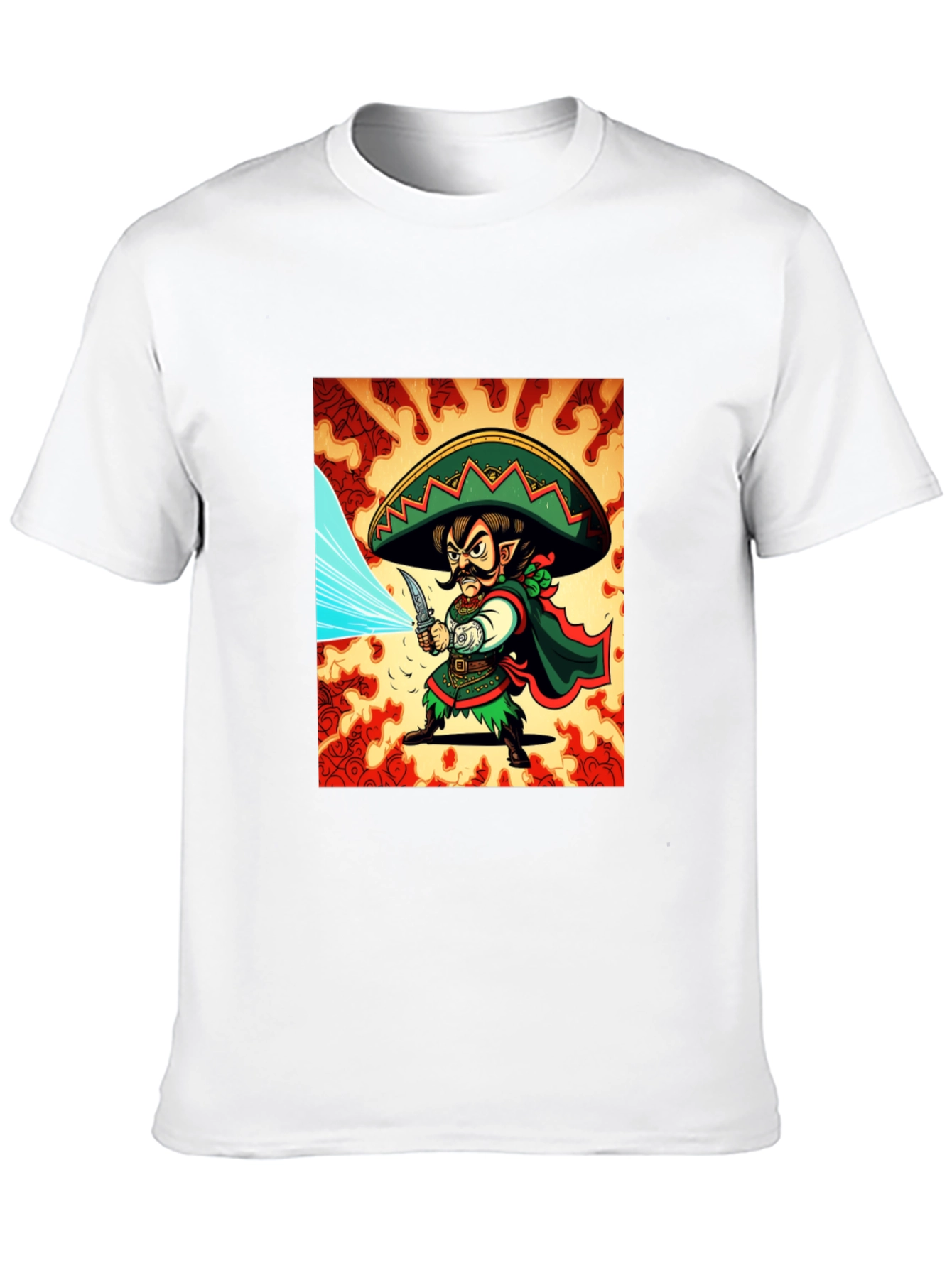 Black Mexican Elf Warrior Graphic Tee - Black Cotton view 10